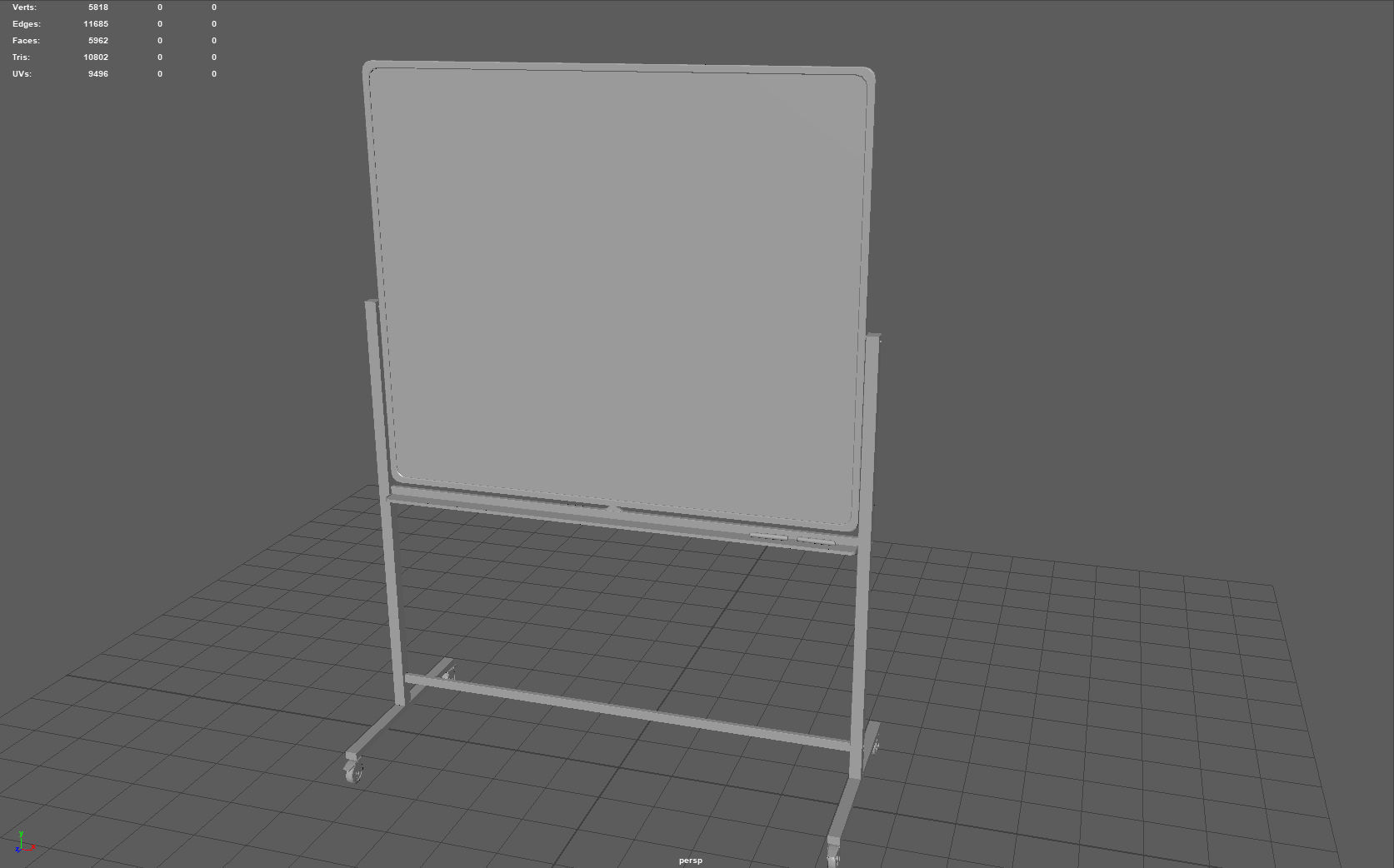 Mobile Whiteboard Low-poly 3D model_6
