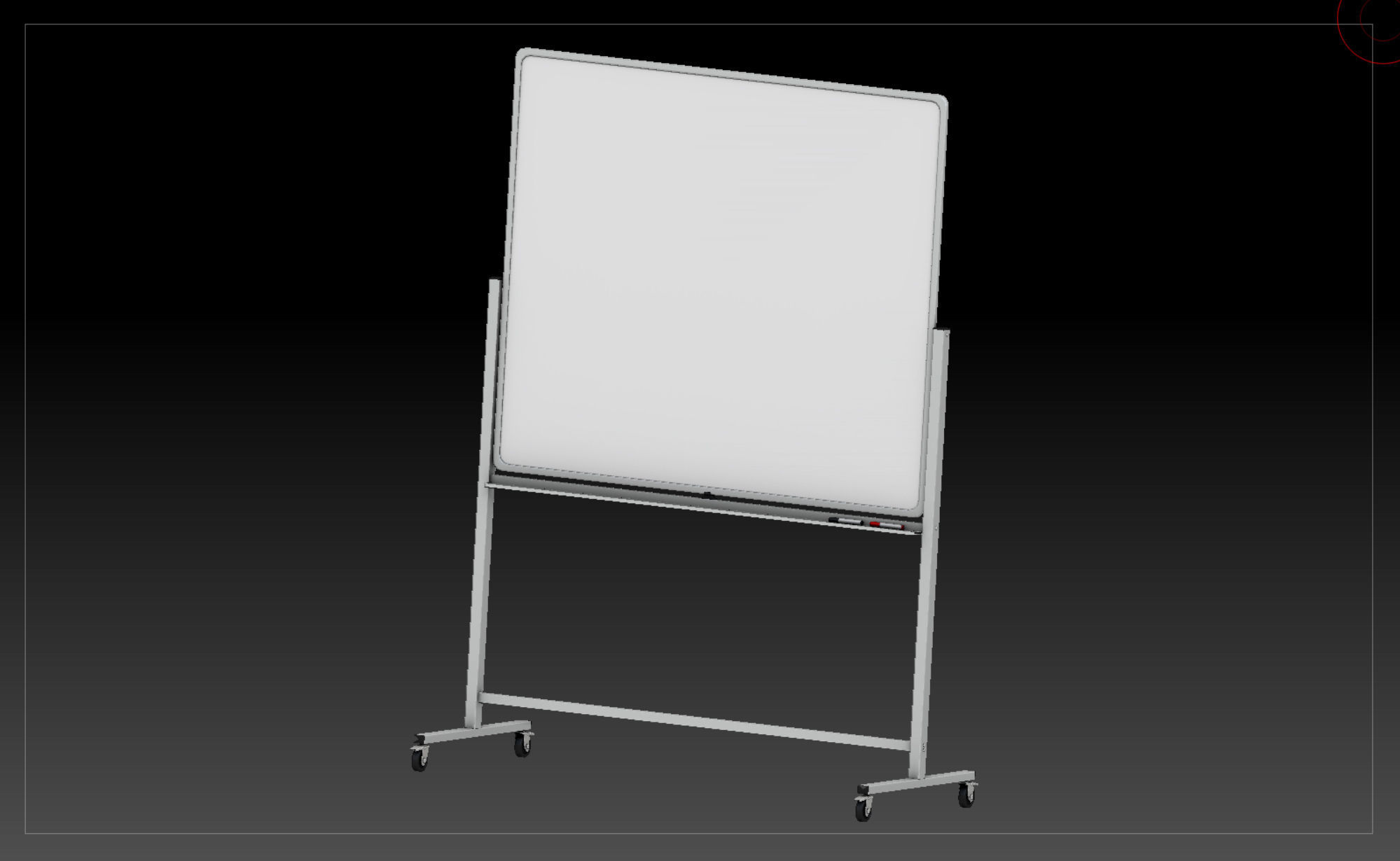Mobile Whiteboard Low-poly 3D model_4