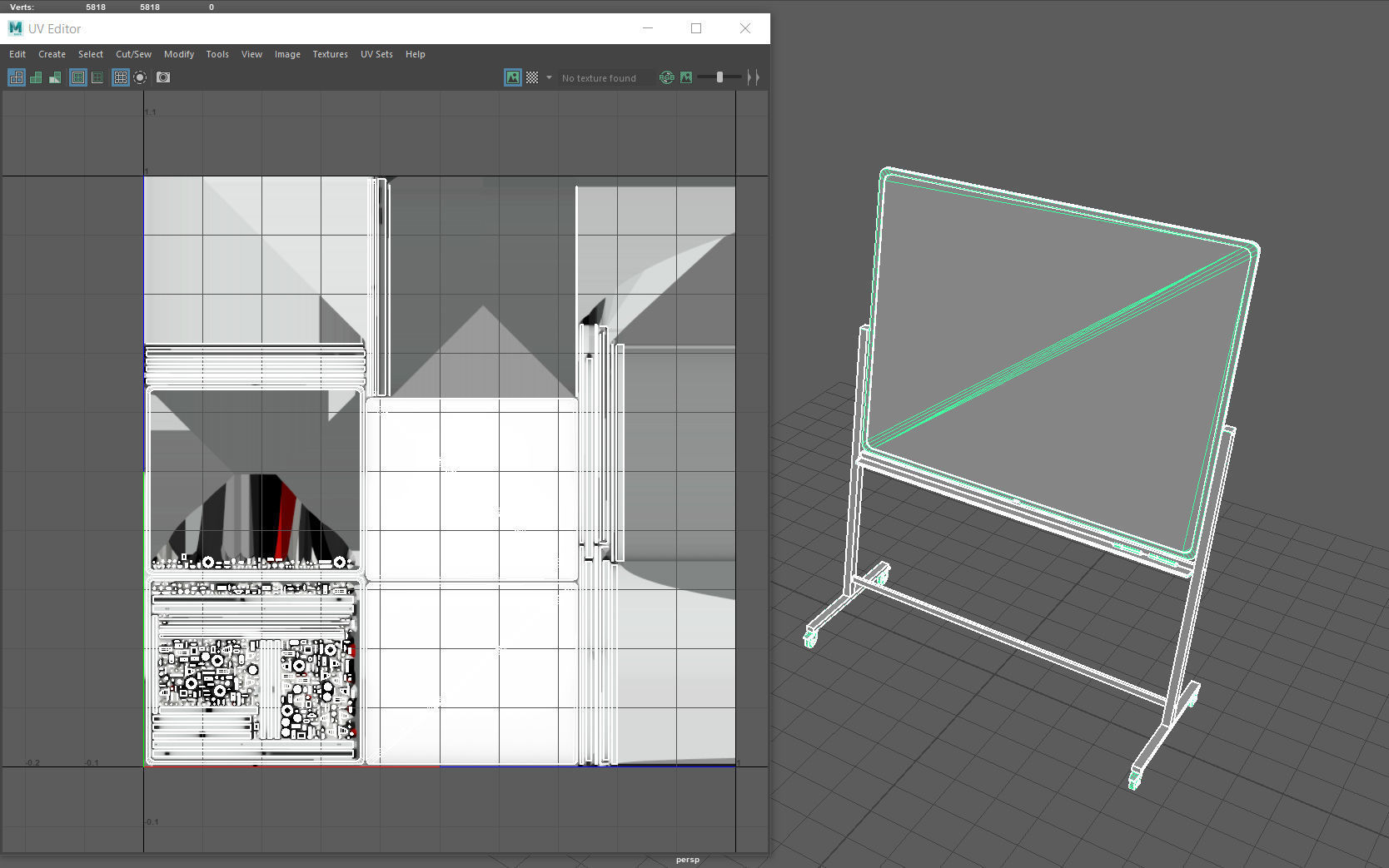 Mobile Whiteboard Low-poly 3D model_11