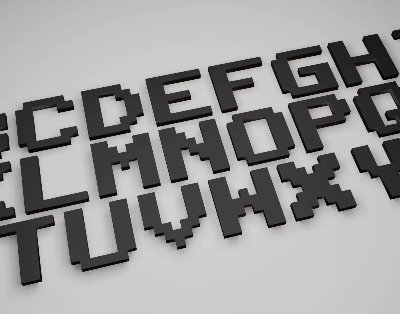 PublicPixel Text Font 3D Printing STL Collection 3D model 3D printable ...