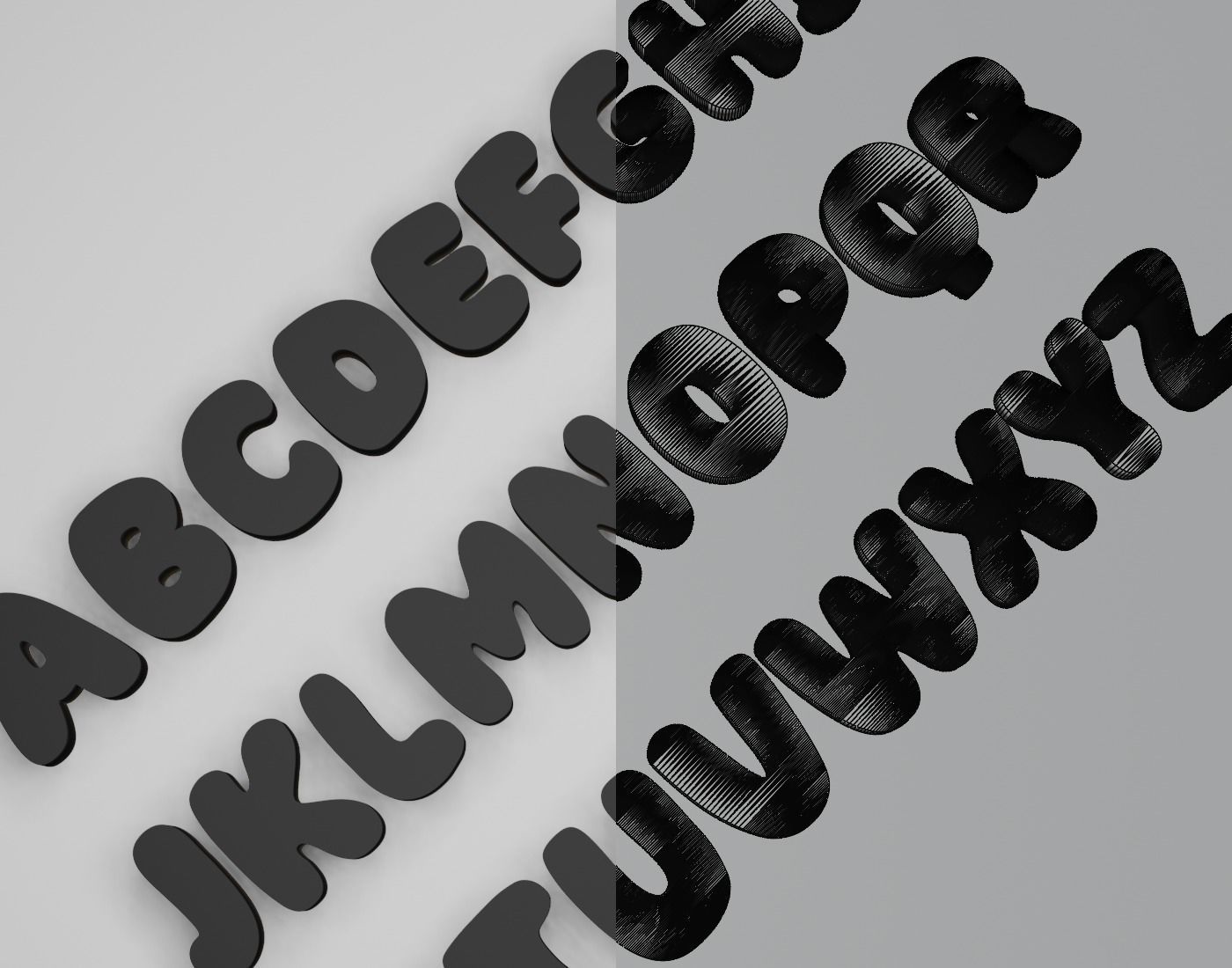 SuperFoods Text Font 3D Printing STL Collection 3D print model_5