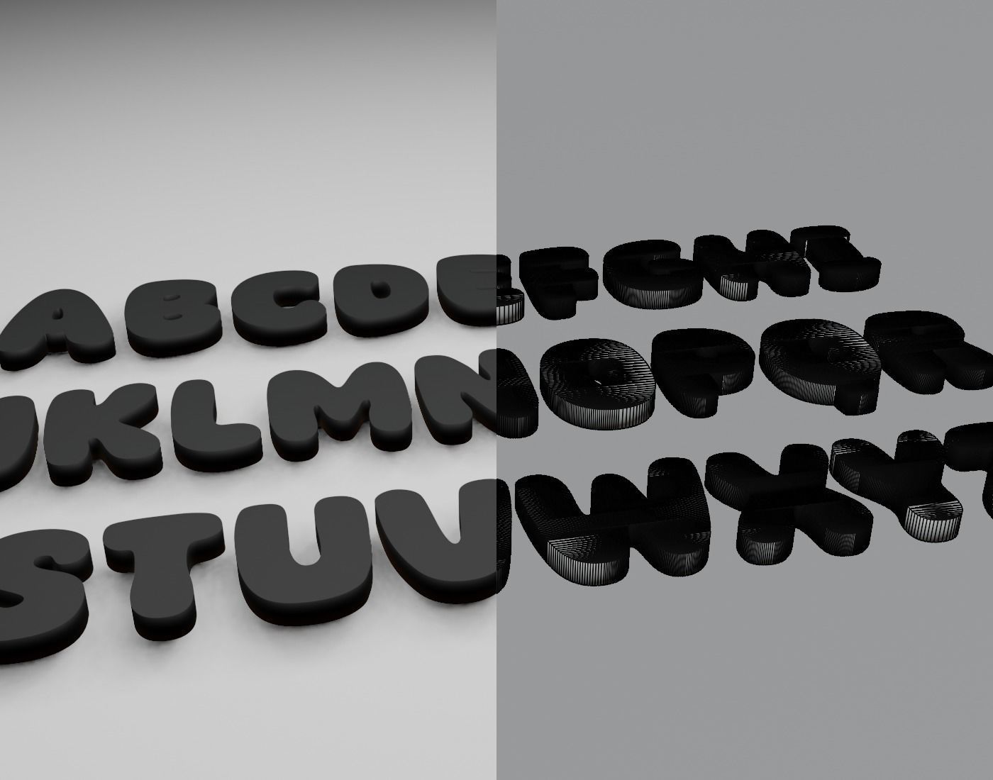 SuperFoods Text Font 3D Printing STL Collection 3D print model_7