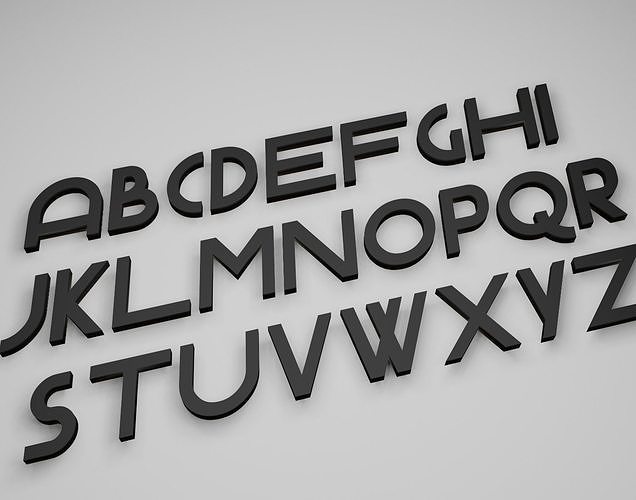 GerhausItalic Text Font 3D Printing STL Collection 3D print model