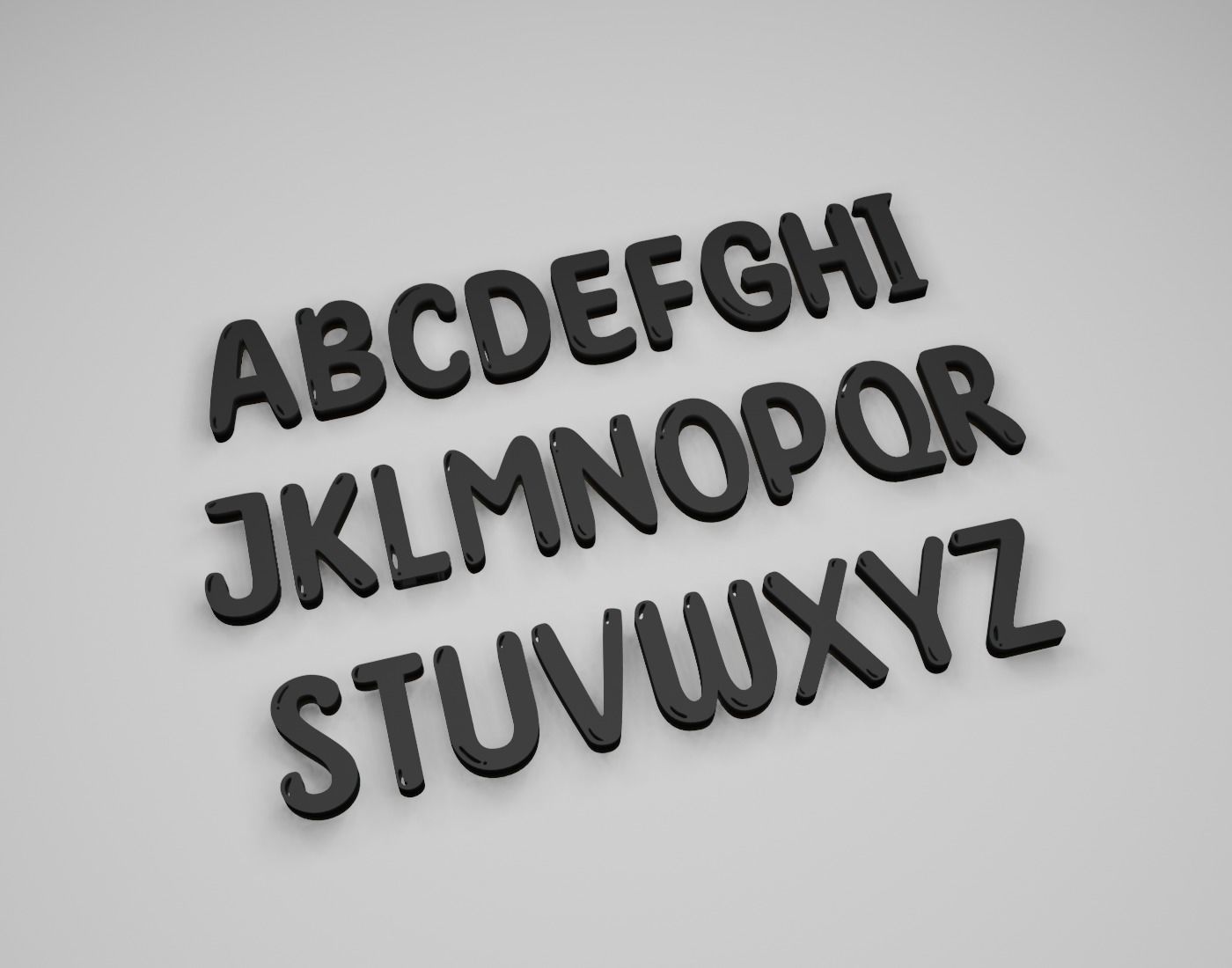 SunnyspellsRegular Text Font 3D Printing STL Collection 3D print model_1