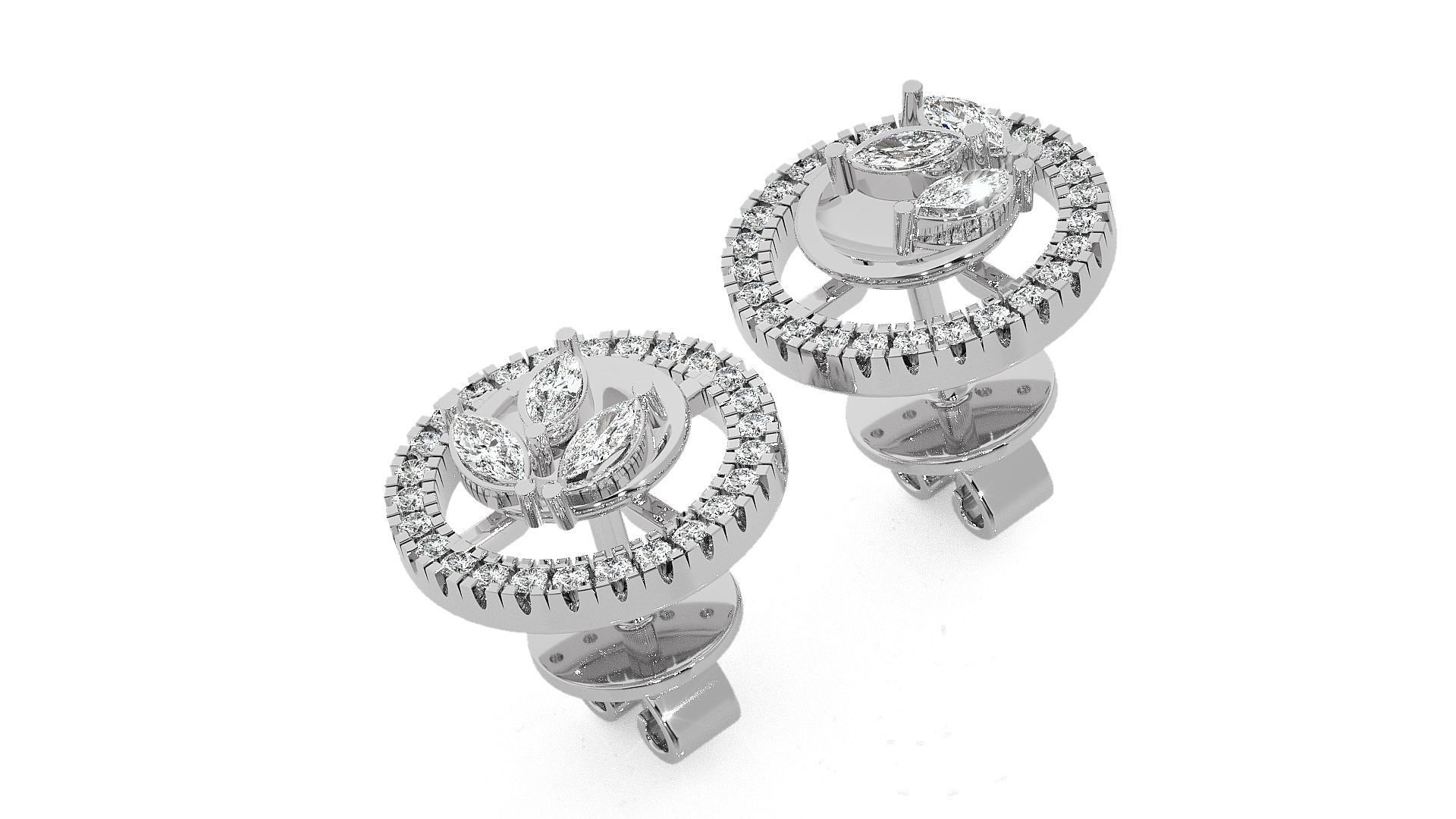 Plant Life Light wt Pendant Earrings Set 3dm stl obj mtl gltf  3D print model_11