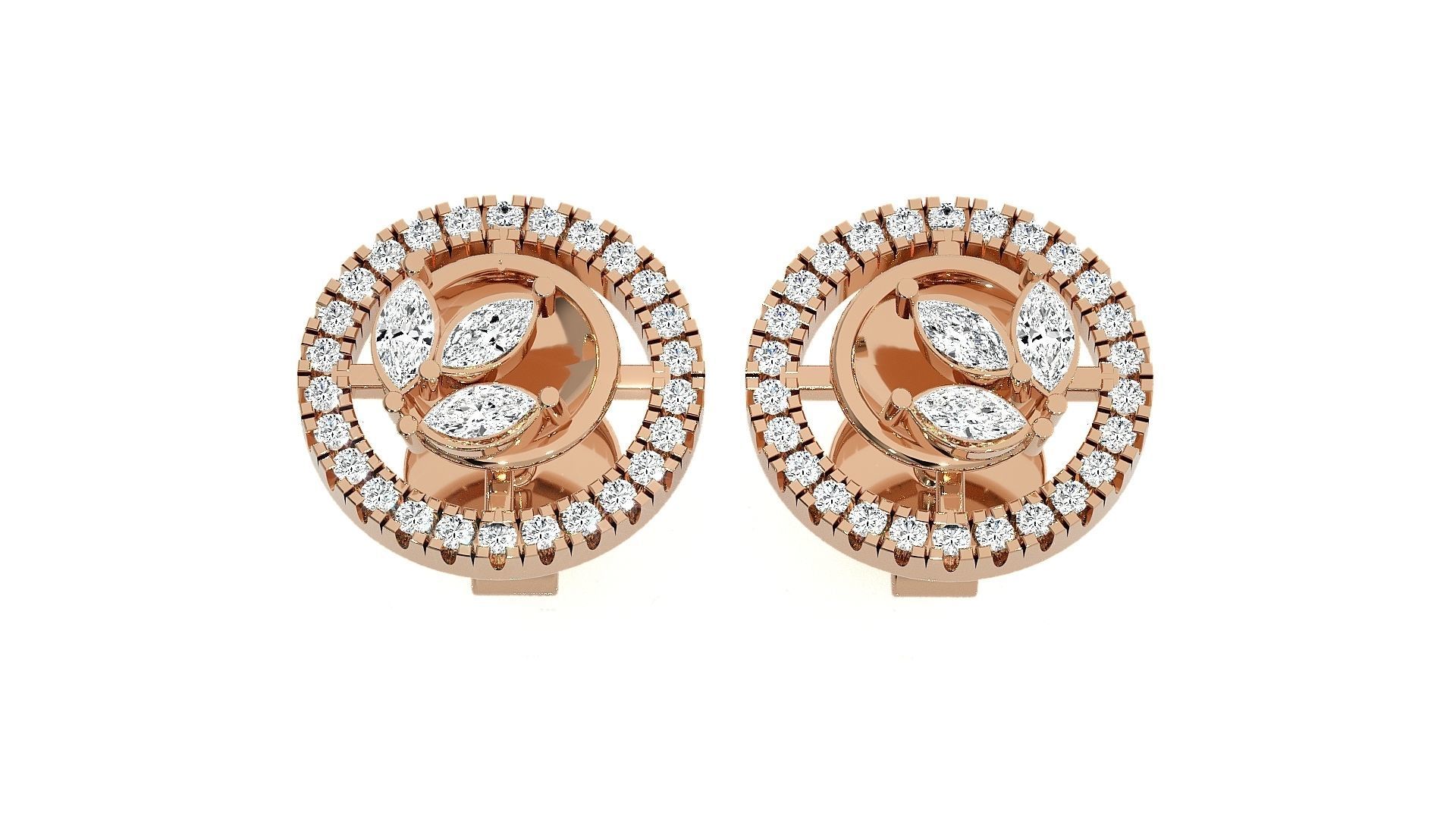 Plant Life Light wt Pendant Earrings Set 3dm stl obj mtl gltf  3D print model_2