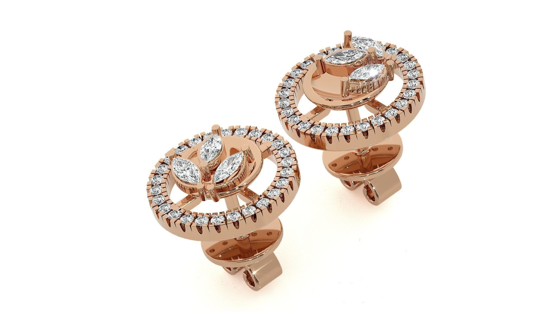 Plant Life Light wt Pendant Earrings Set 3dm stl obj mtl gltf  3D print model_3