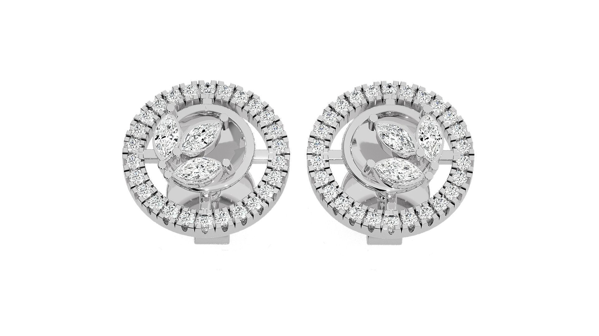 Plant Life Light wt Pendant Earrings Set 3dm stl obj mtl gltf  3D print model_10