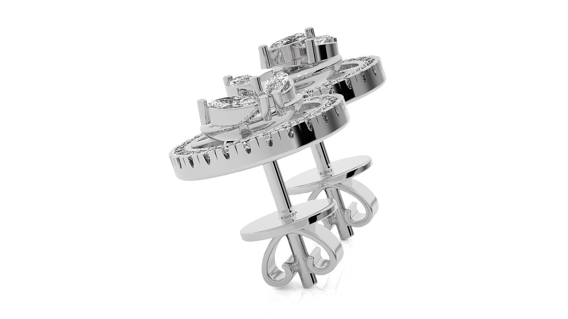 Plant Life Light wt Pendant Earrings Set 3dm stl obj mtl gltf  3D print model_15