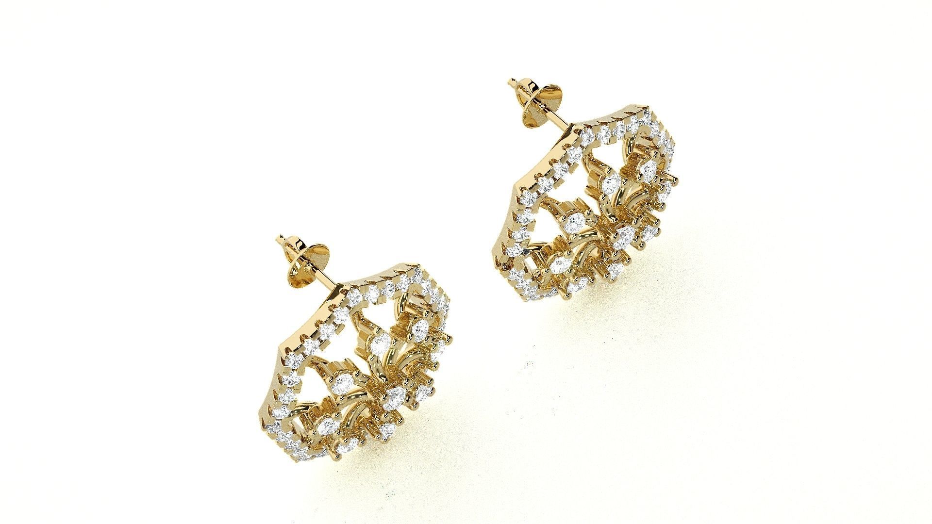 Spiders Web Light wt Pendant Earrings Set 3dm stl obj mtl gltf 3D print model_21