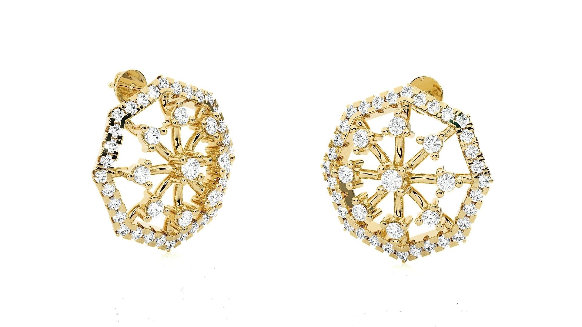 Spiders Web Light wt Pendant Earrings Set 3dm stl obj mtl gltf 3D print model_25