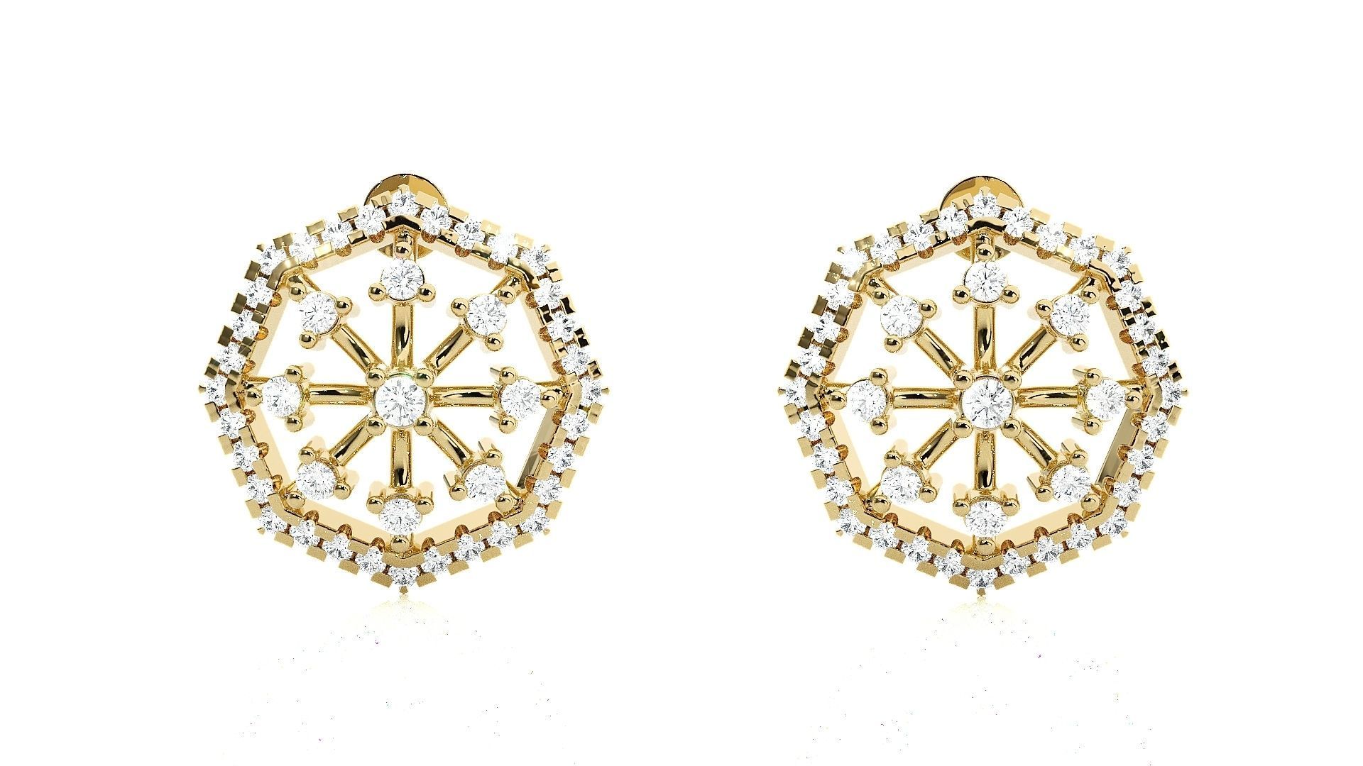 Spiders Web Light wt Pendant Earrings Set 3dm stl obj mtl gltf 3D print model_19