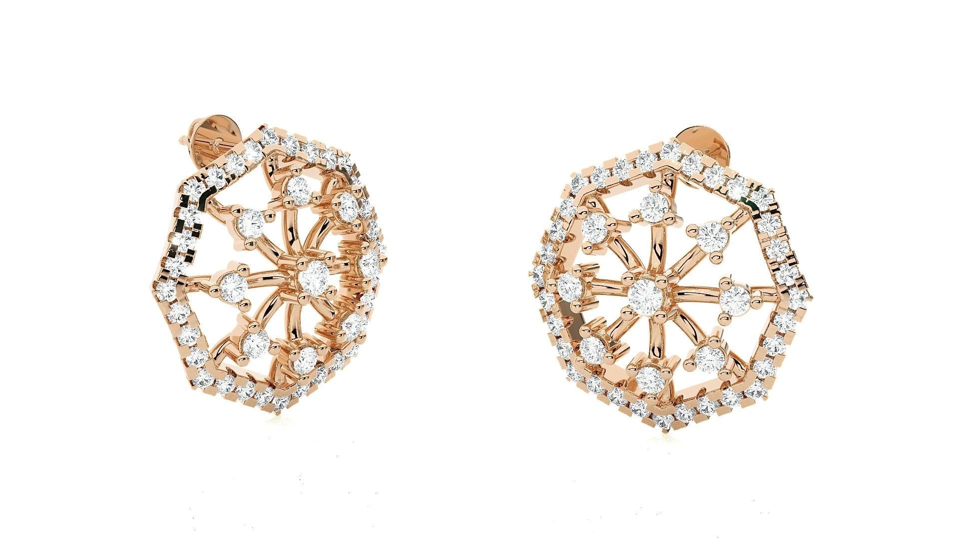 Spiders Web Light wt Pendant Earrings Set 3dm stl obj mtl gltf 3D print model_9