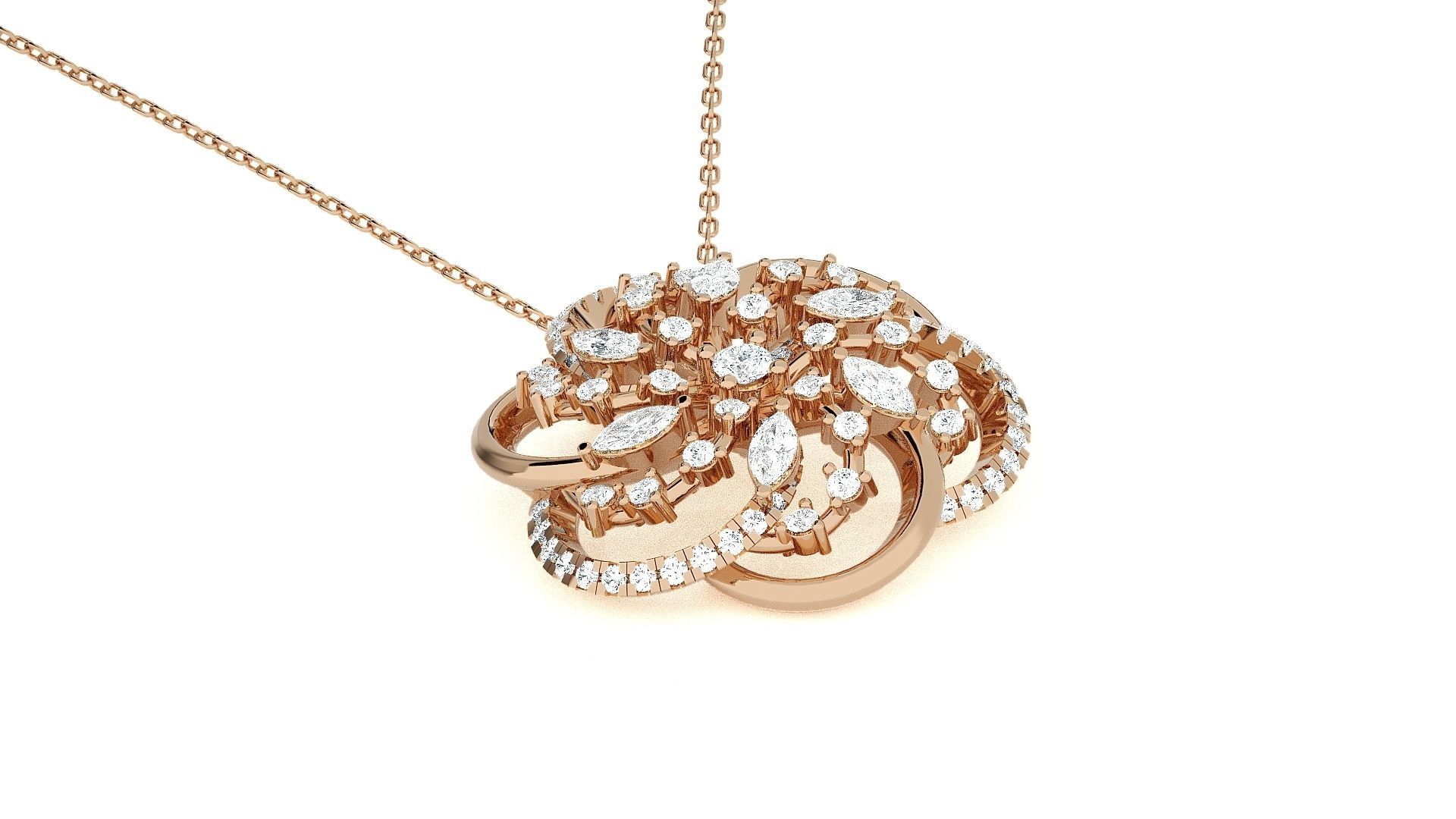 Wire Mesh High Jewelry Pendant Earrings Set 3dm stl obj mtl gltf 3D print model_7