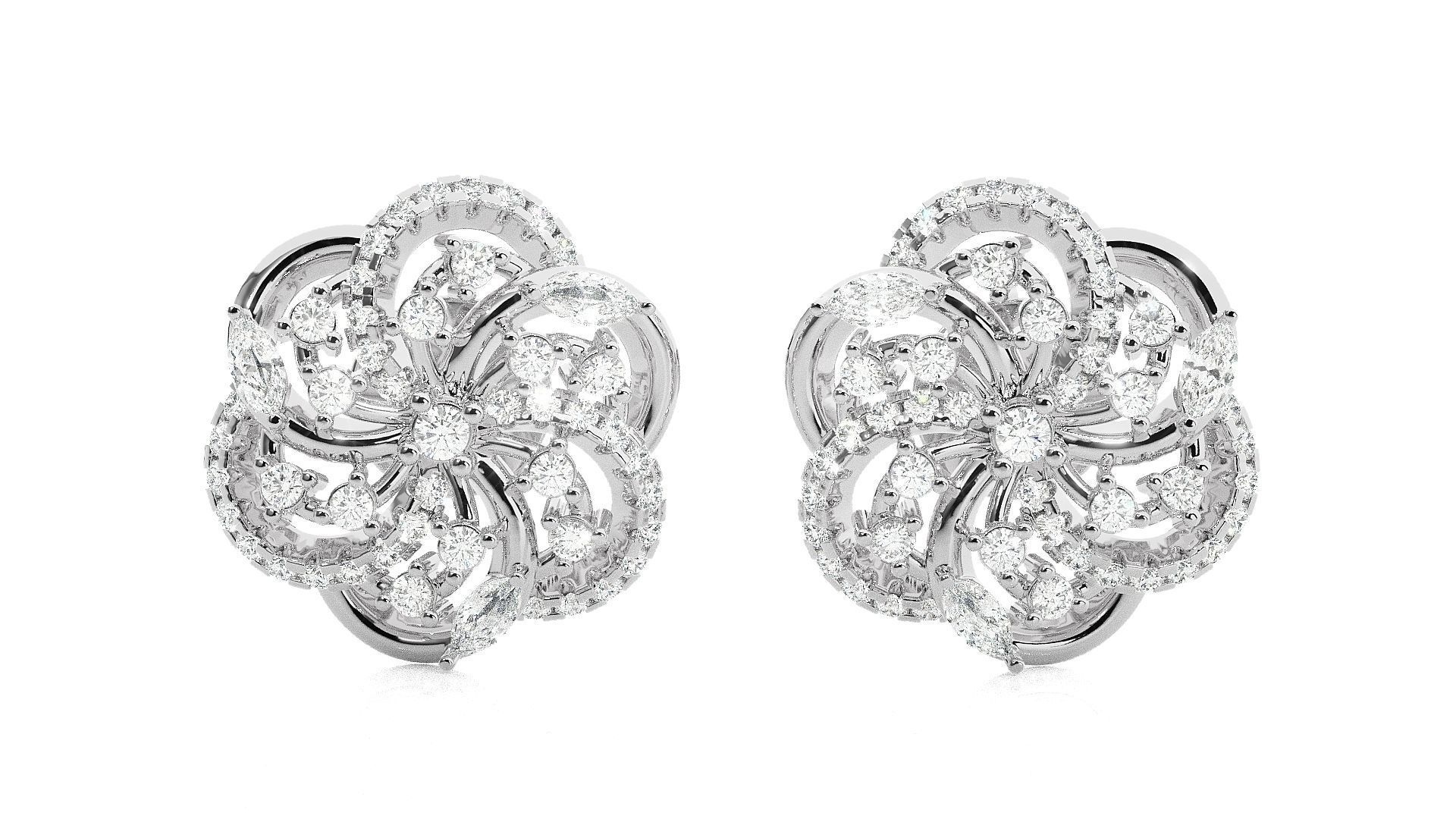 Wire Mesh High Jewelry Pendant Earrings Set 3dm stl obj mtl gltf 3D print model_10