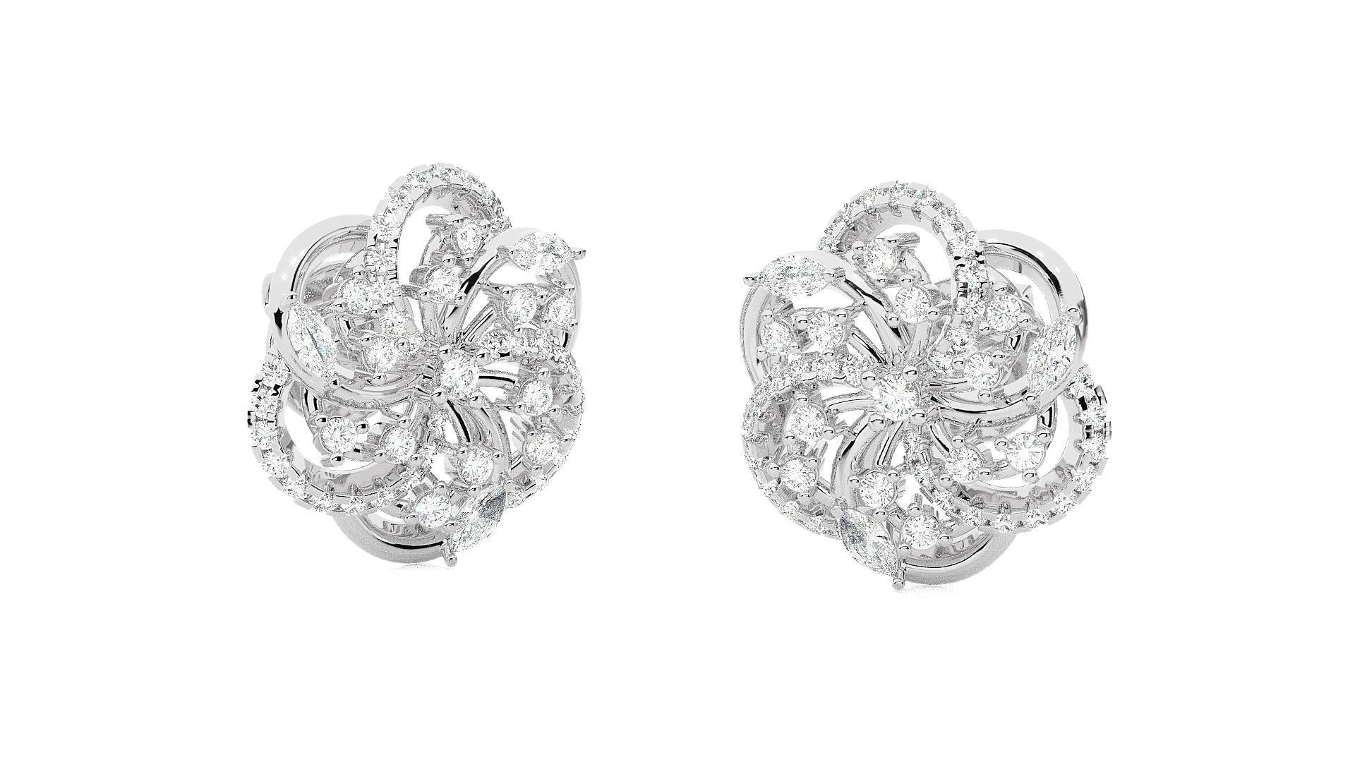 Wire Mesh High Jewelry Pendant Earrings Set 3dm stl obj mtl gltf 3D print model_15