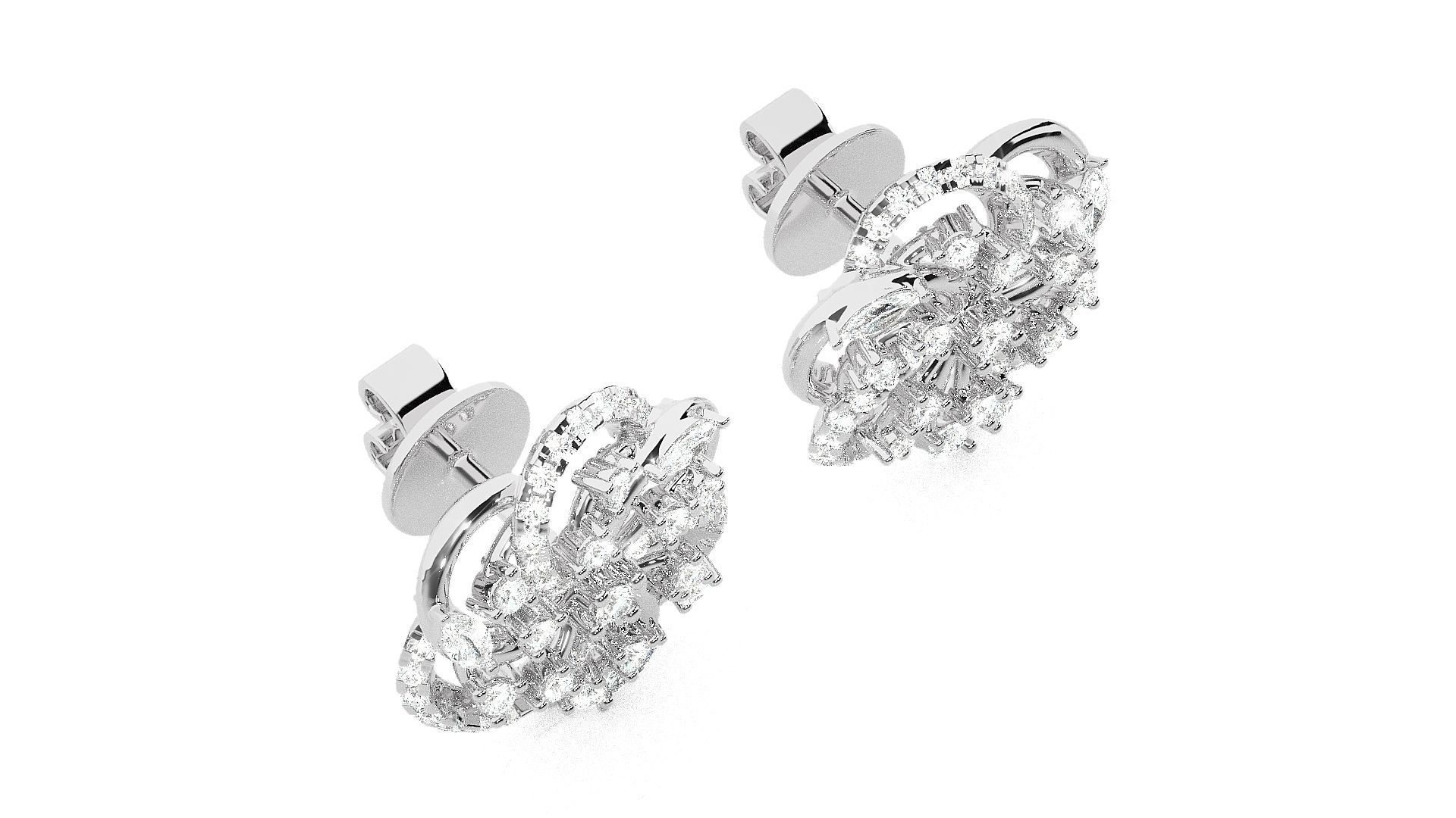 Wire Mesh High Jewelry Pendant Earrings Set 3dm stl obj mtl gltf 3D print model_12