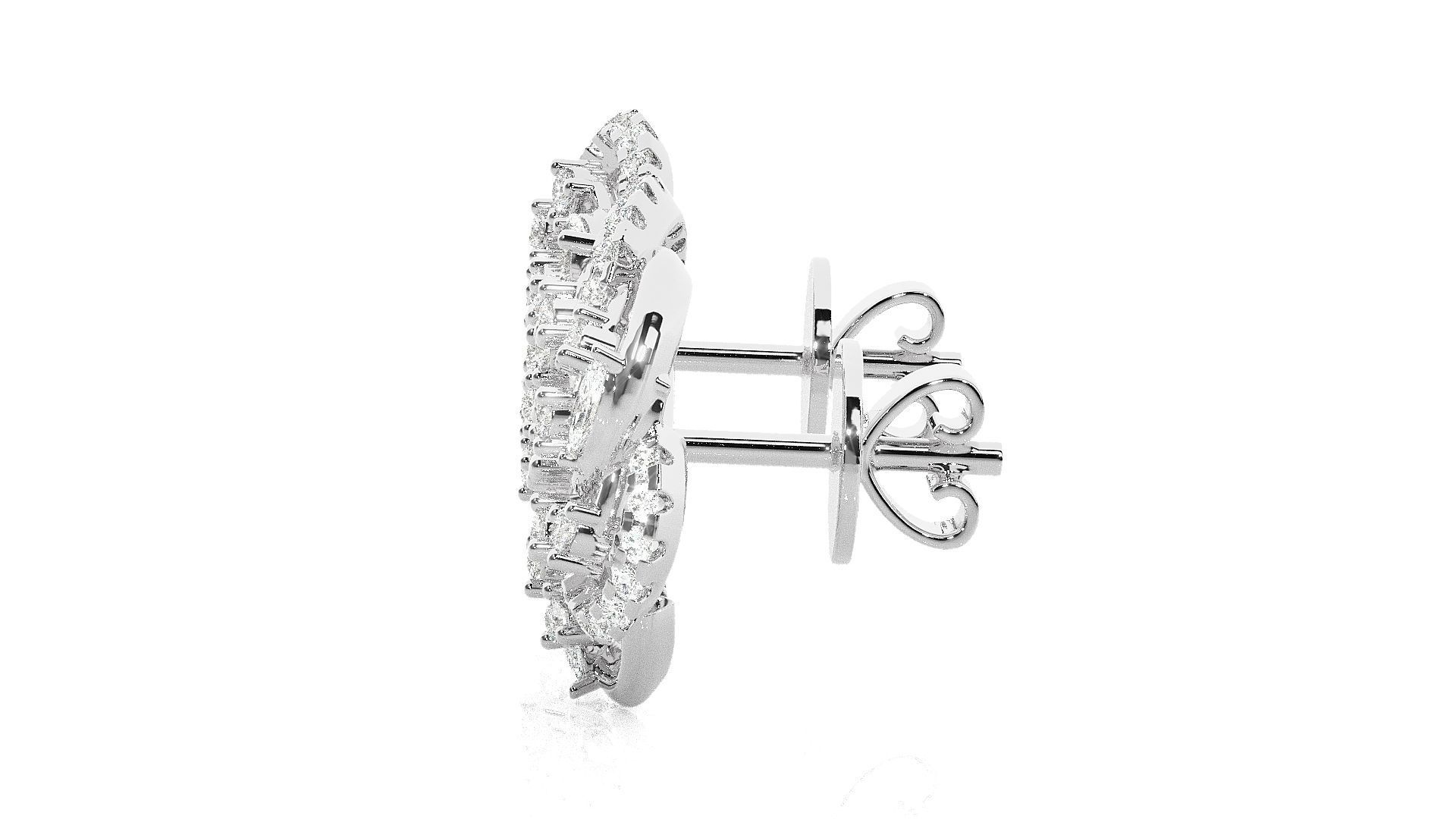 Wire Mesh High Jewelry Pendant Earrings Set 3dm stl obj mtl gltf 3D print model_13