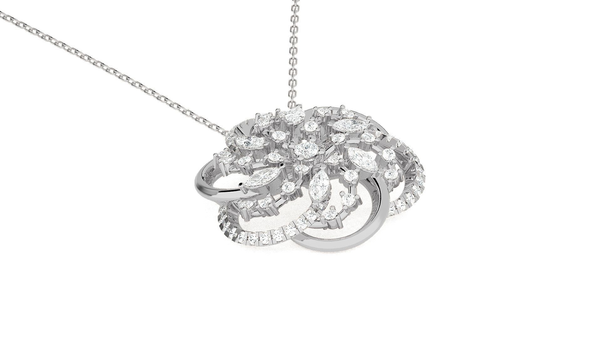 Wire Mesh High Jewelry Pendant Earrings Set 3dm stl obj mtl gltf 3D print model_14