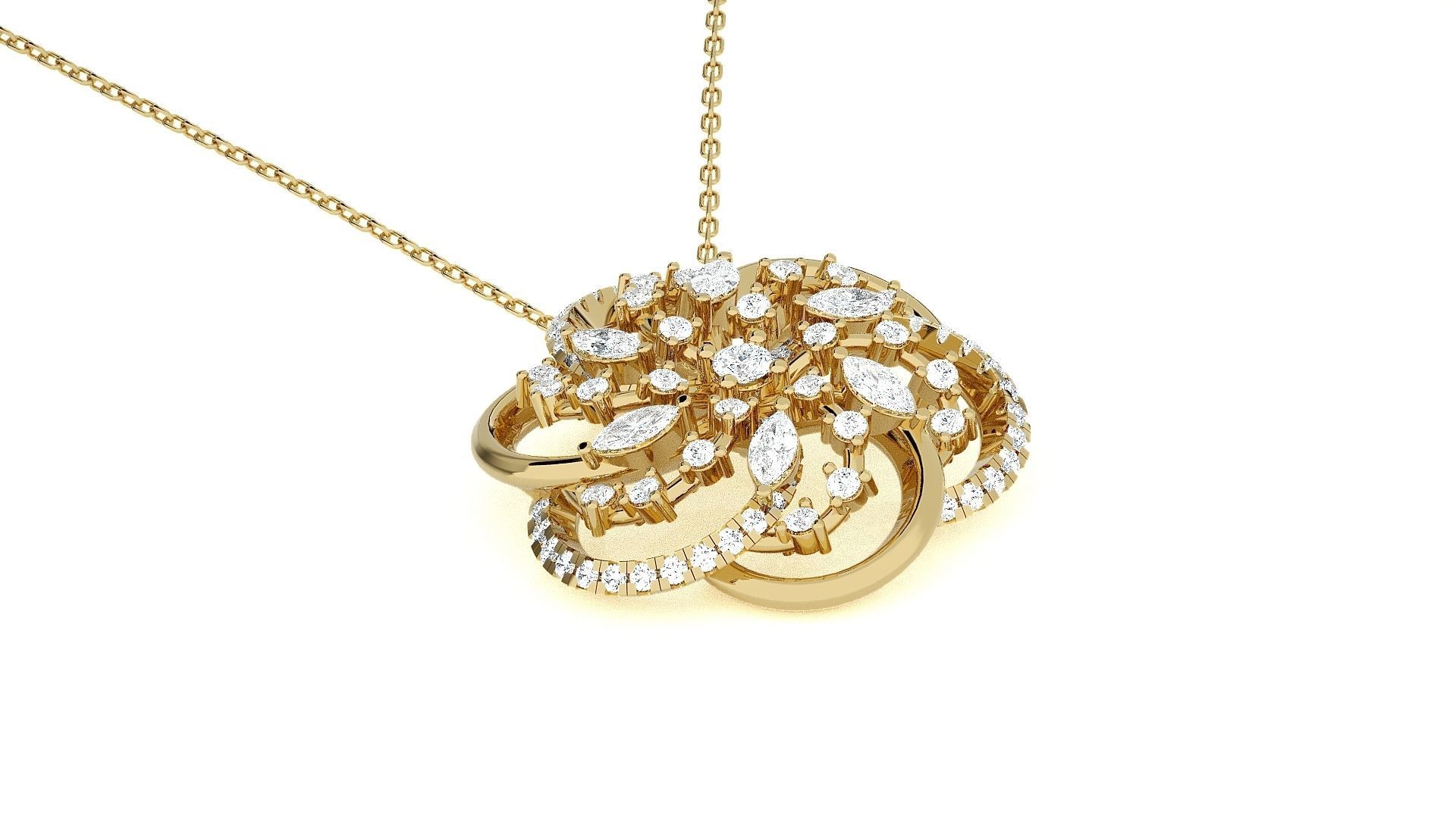 Wire Mesh High Jewelry Pendant Earrings Set 3dm stl obj mtl gltf 3D print model_21