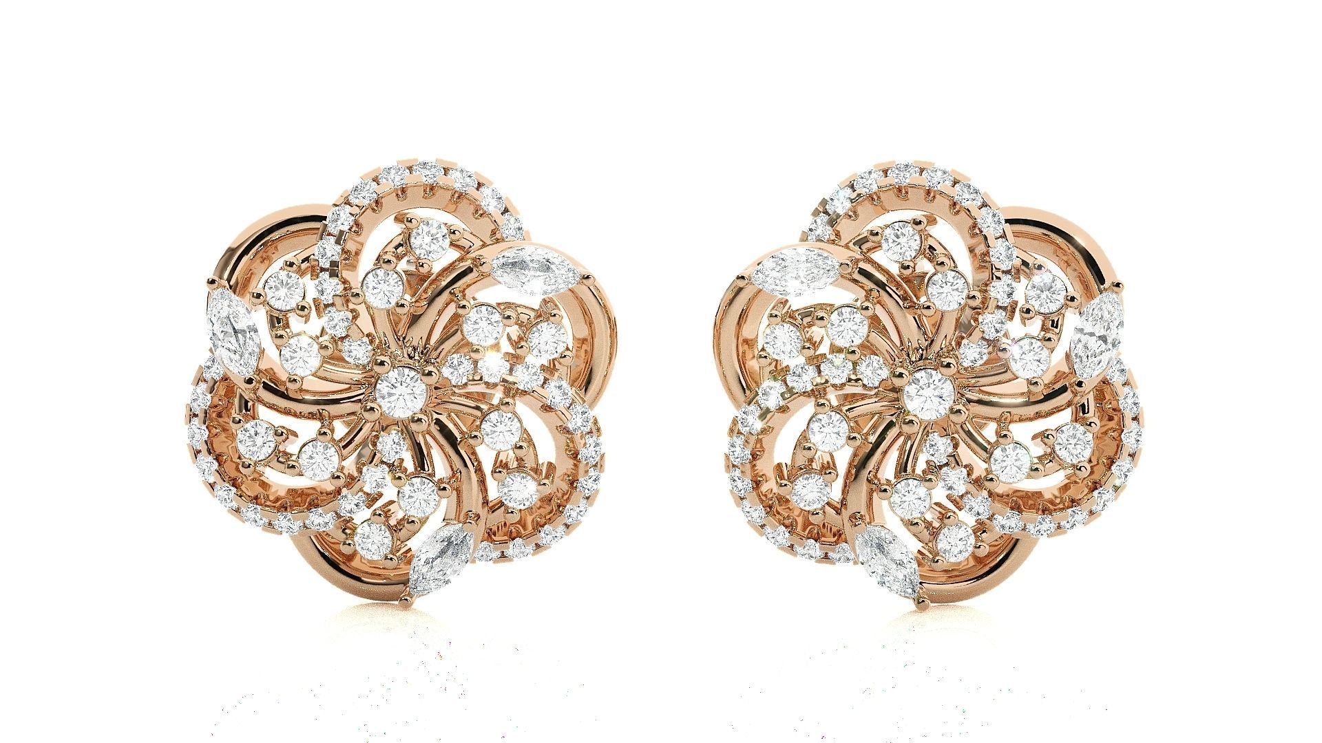 Wire Mesh High Jewelry Pendant Earrings Set 3dm stl obj mtl gltf 3D print model_2