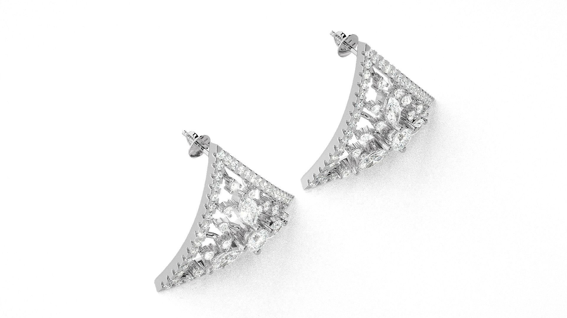 Triangular Light wt Pendant Earrings Set 3dm stl obj mtl gltf  3D print model_13