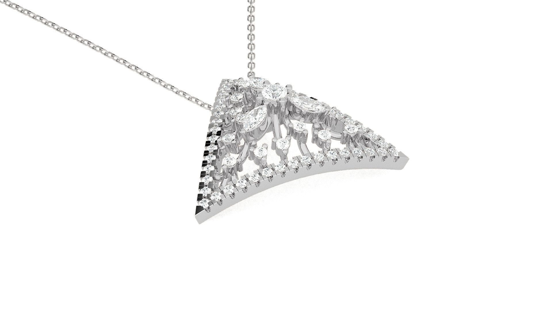 Triangular Light wt Pendant Earrings Set 3dm stl obj mtl gltf  3D print model_17