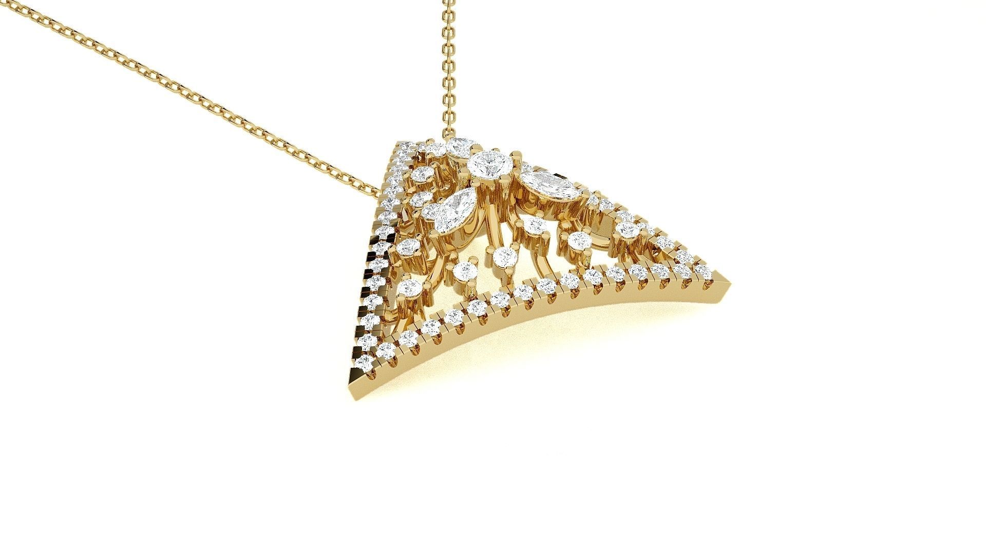 Triangular Light wt Pendant Earrings Set 3dm stl obj mtl gltf  3D print model_24