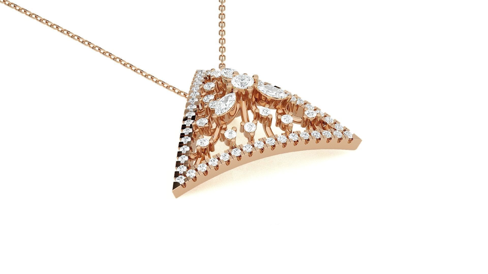 Triangular Light wt Pendant Earrings Set 3dm stl obj mtl gltf  3D print model_7