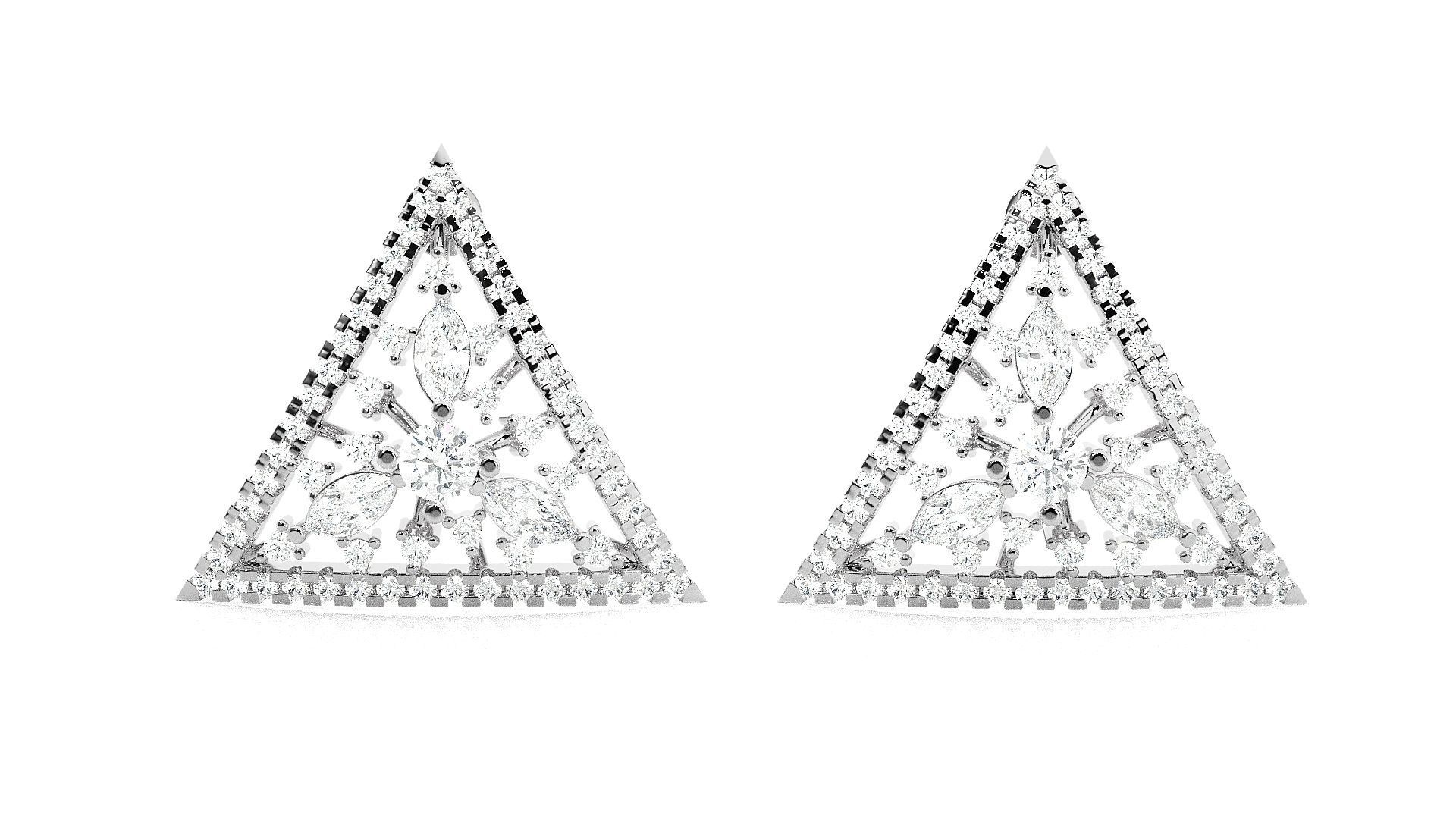 Triangular Light wt Pendant Earrings Set 3dm stl obj mtl gltf  3D print model_11