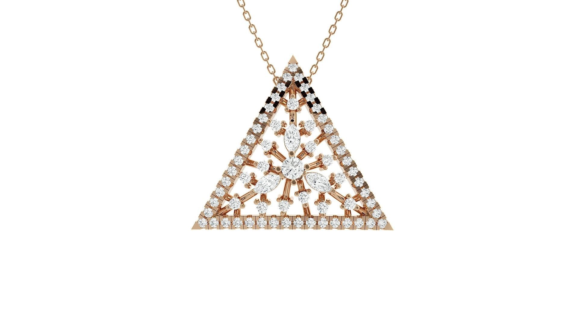 Triangular Light wt Pendant Earrings Set 3dm stl obj mtl gltf  3D print model_1