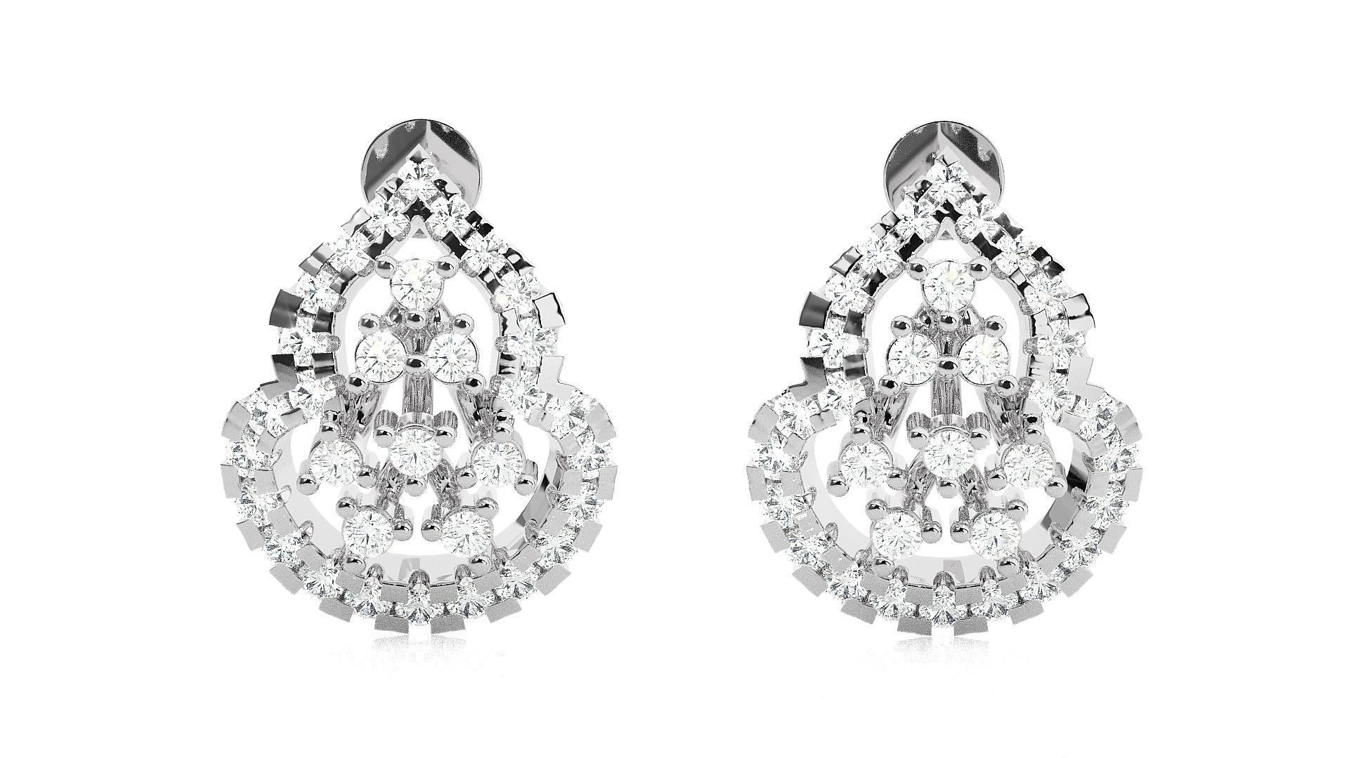 Wire High Jewelry Pendant Earrings Set 3dm stl obj mtl gltf glb 3D print model_10