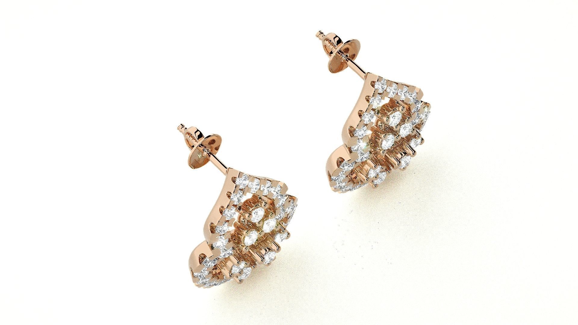 Wire High Jewelry Pendant Earrings Set 3dm stl obj mtl gltf glb 3D print model_3