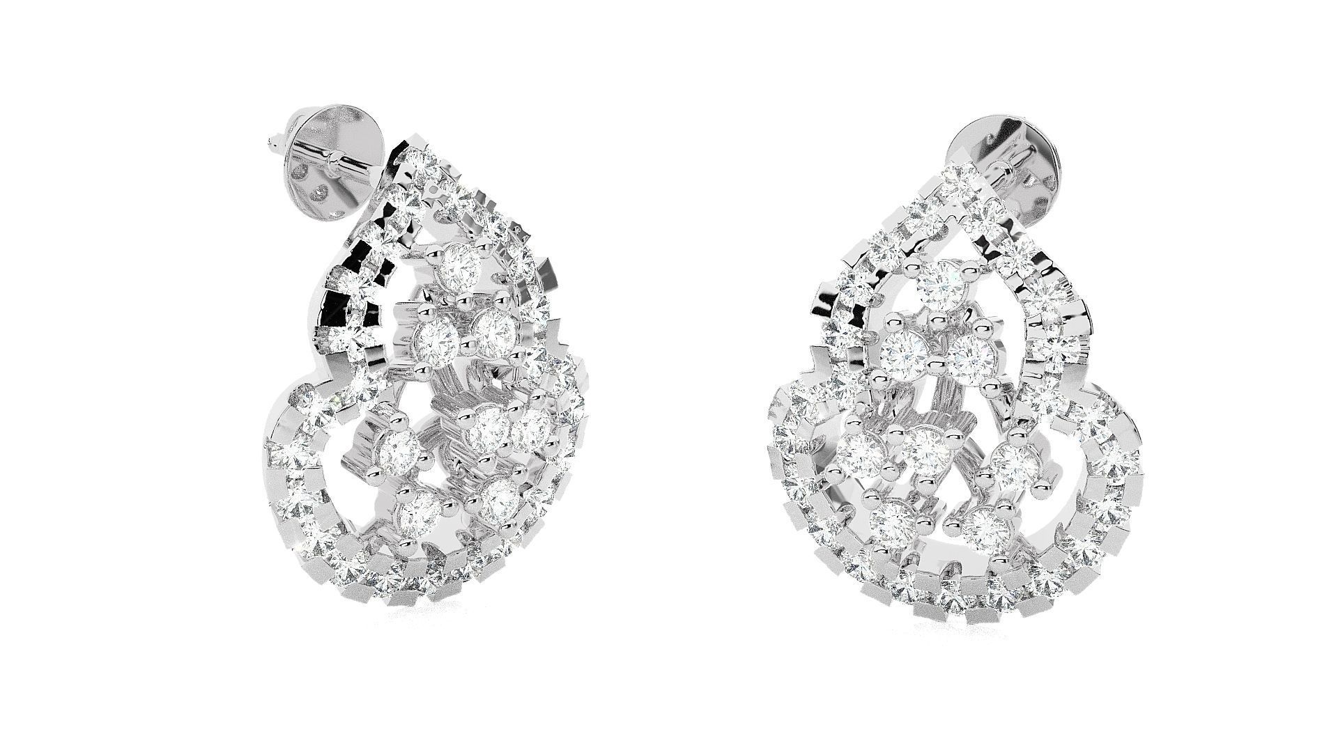 Wire High Jewelry Pendant Earrings Set 3dm stl obj mtl gltf glb 3D print model_16