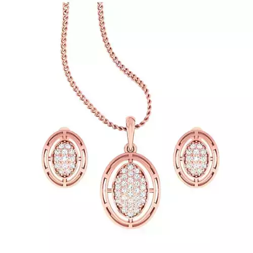 Diamond Head Light wt Pendant Earrings Set 3dm stl obj mtl gltf 3D print model