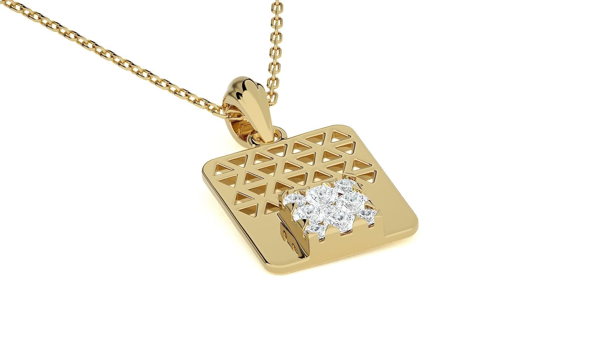 Badge Wire Mesh Light wt Pendant Earrings Set 3dm stl renders 3D print model_22