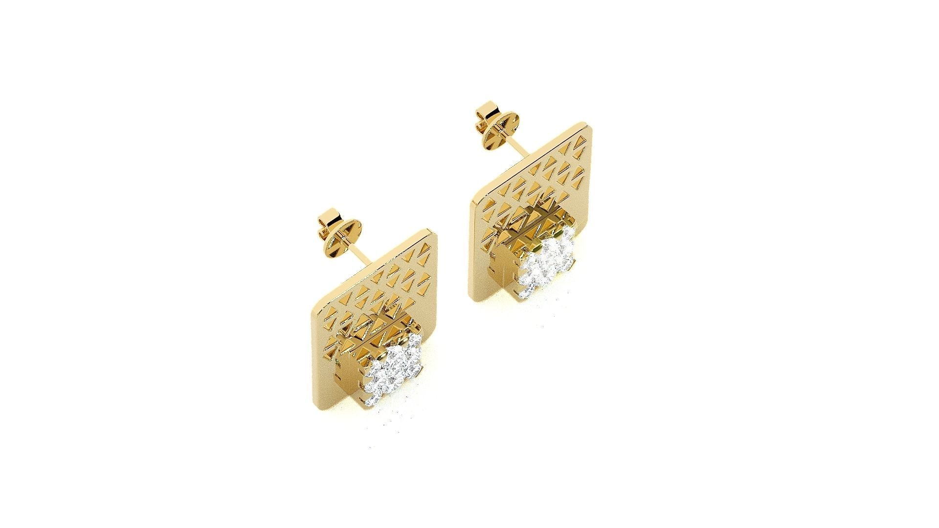 Badge Wire Mesh Light wt Pendant Earrings Set 3dm stl renders 3D print model_20