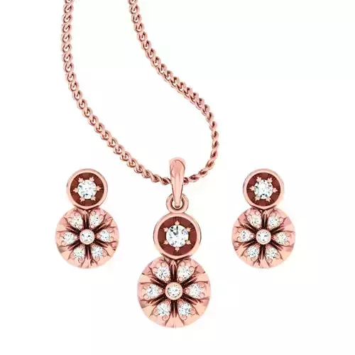 Flower Light wt Pendant Earrings Set 3dm stl obj mtl gltf glb  3D print model