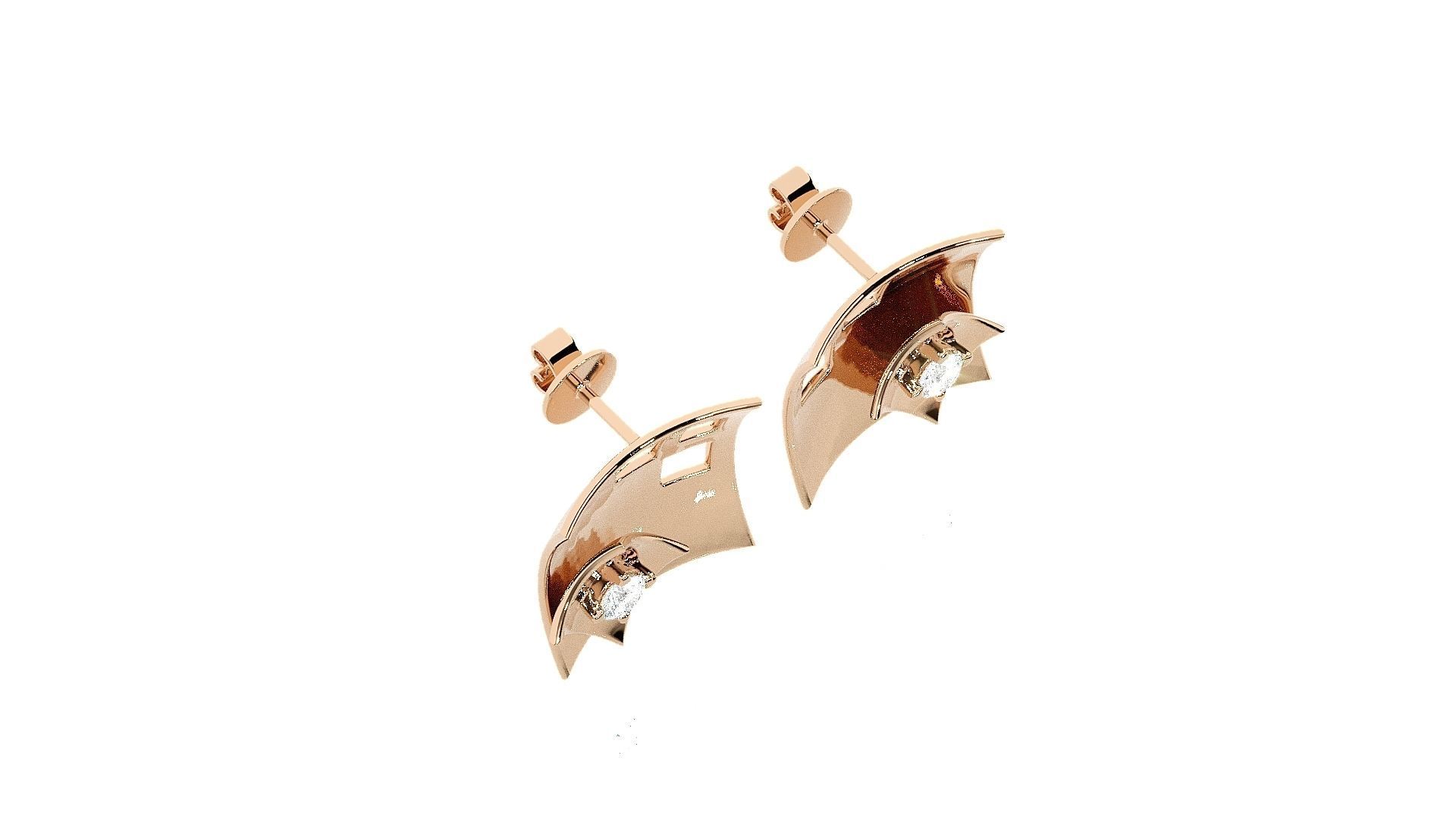 Flowers Light wt Pendant Earrings Set 3dm stl renders details 3D print model_5