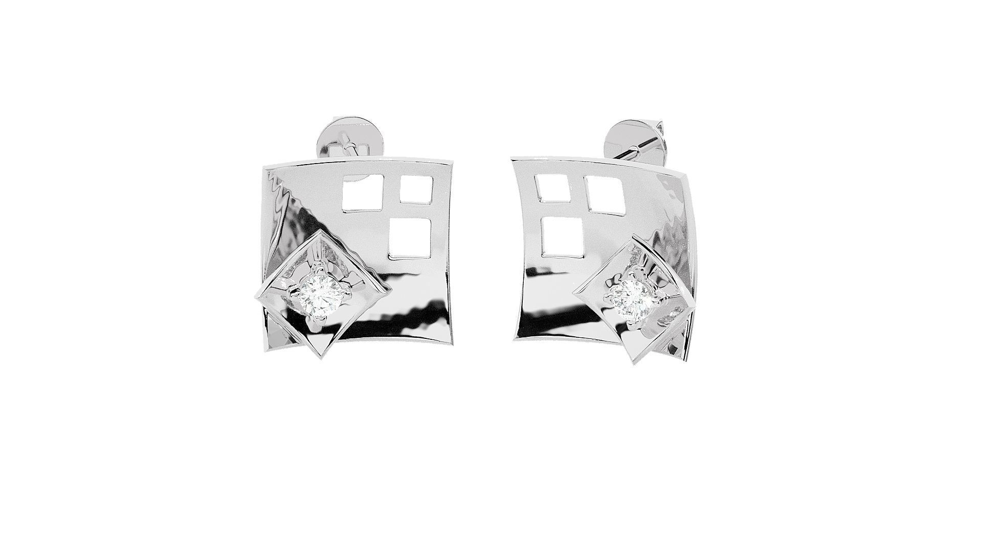 Flowers Light wt Pendant Earrings Set 3dm stl renders details 3D print model_16