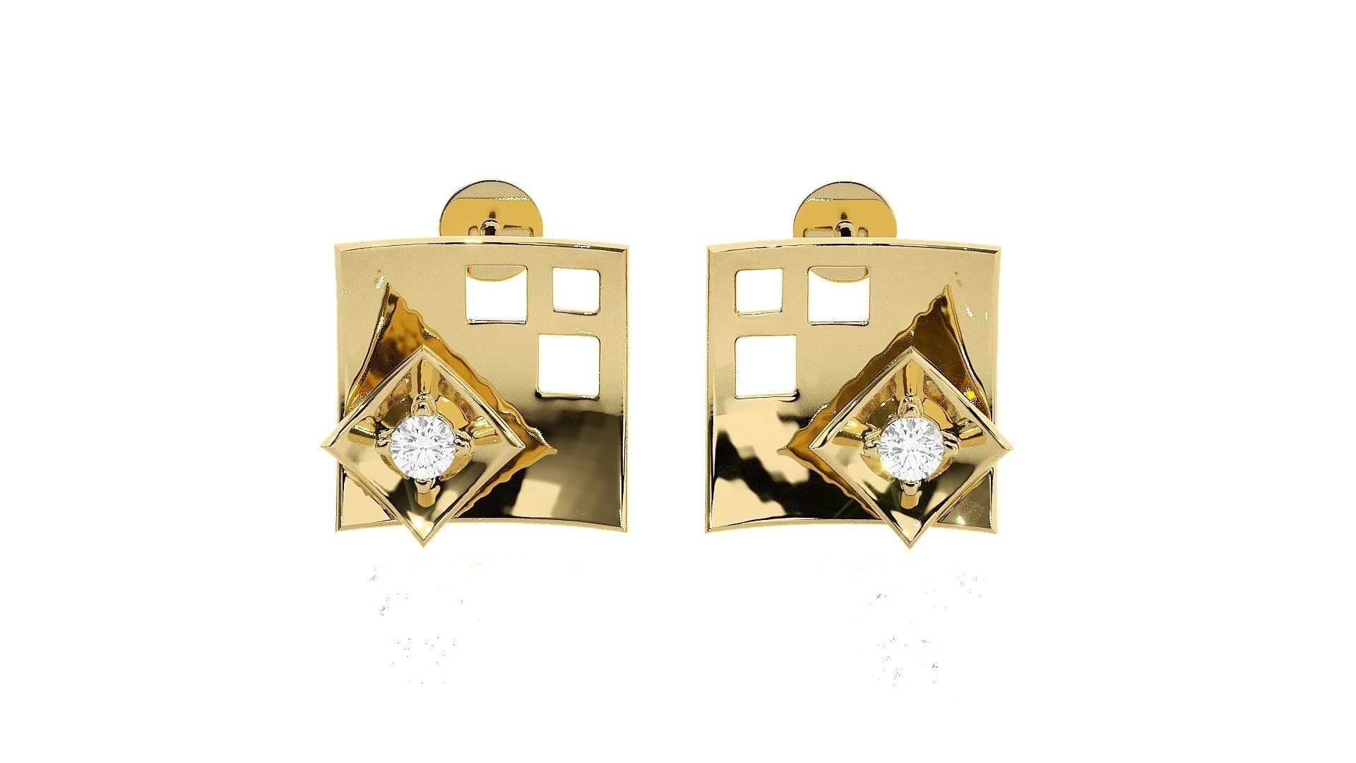 Flowers Light wt Pendant Earrings Set 3dm stl renders details 3D print model_18