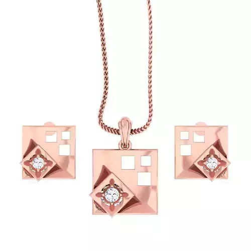 Flowers Light wt Pendant Earrings Set 3dm stl renders details 3D print model