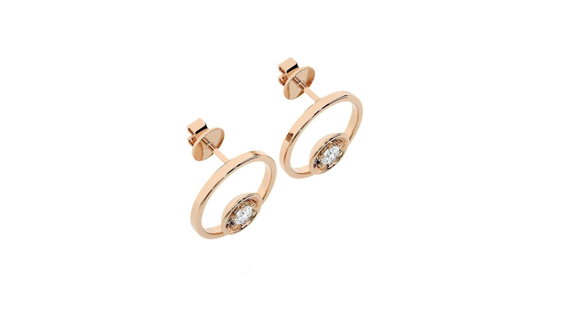 Solitaire Diamond Light wt Pendant Earrings Set 3dm stl renders 3D print model_3