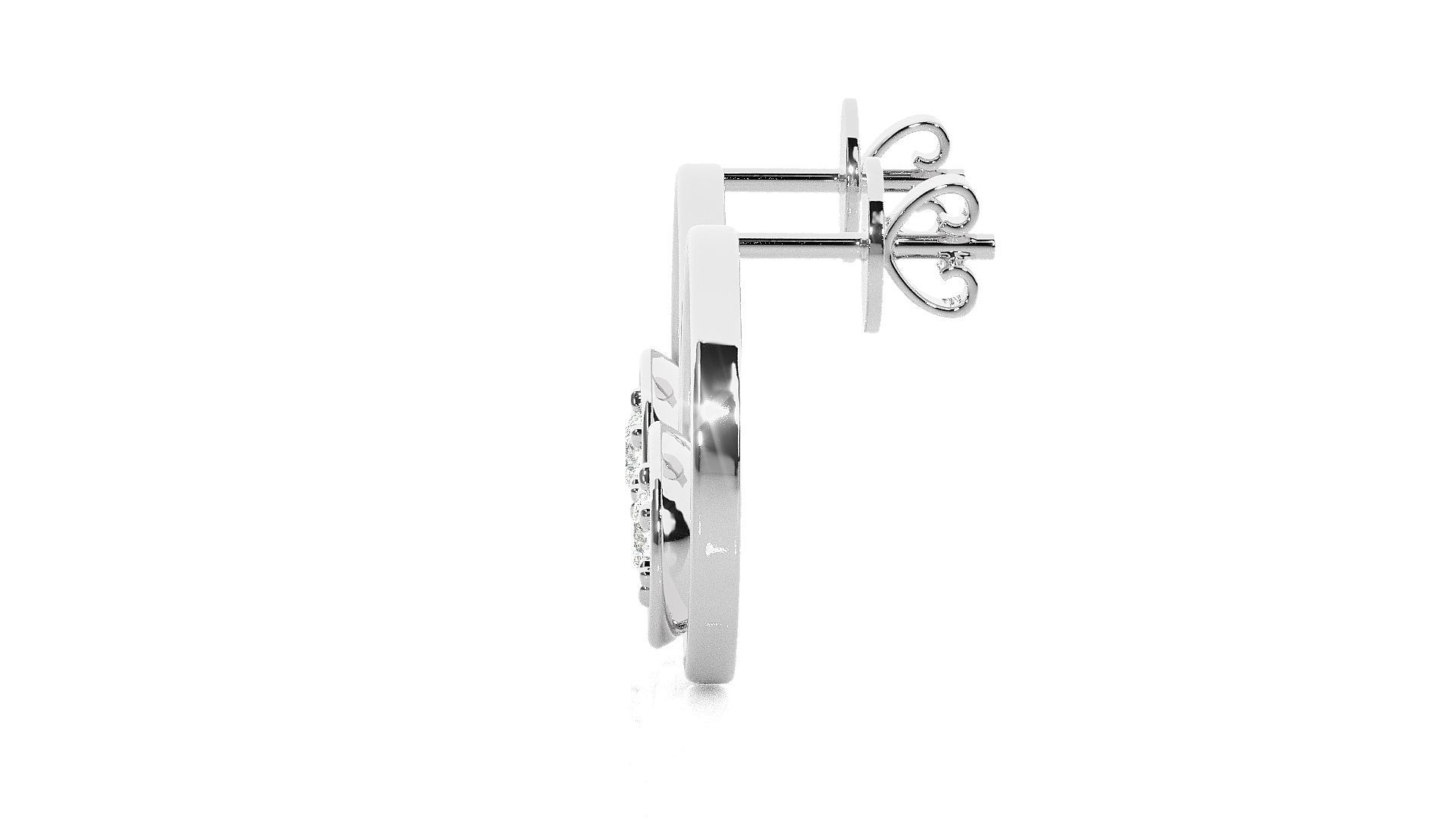 Solitaire Diamond Light wt Pendant Earrings Set 3dm stl renders 3D print model_14