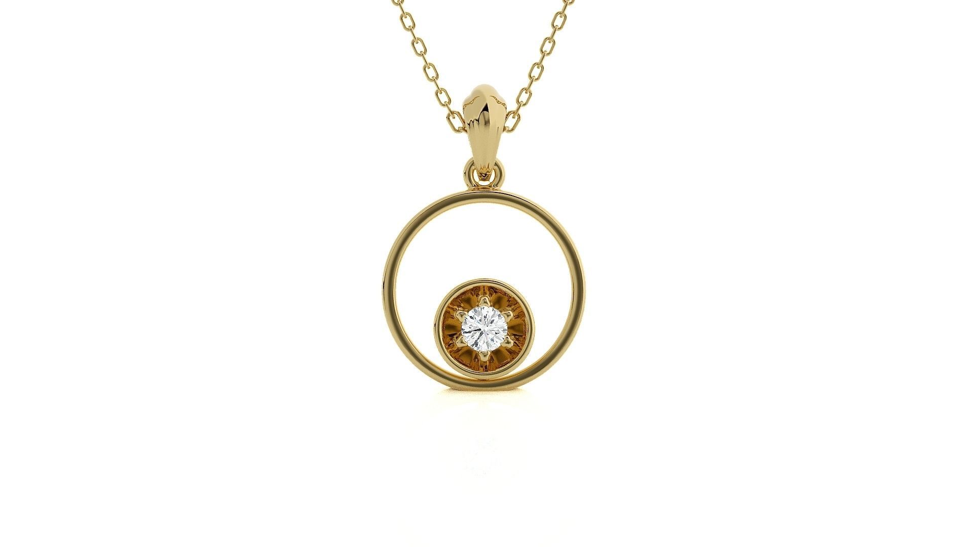 Solitaire Diamond Light wt Pendant Earrings Set 3dm stl renders 3D print model_17