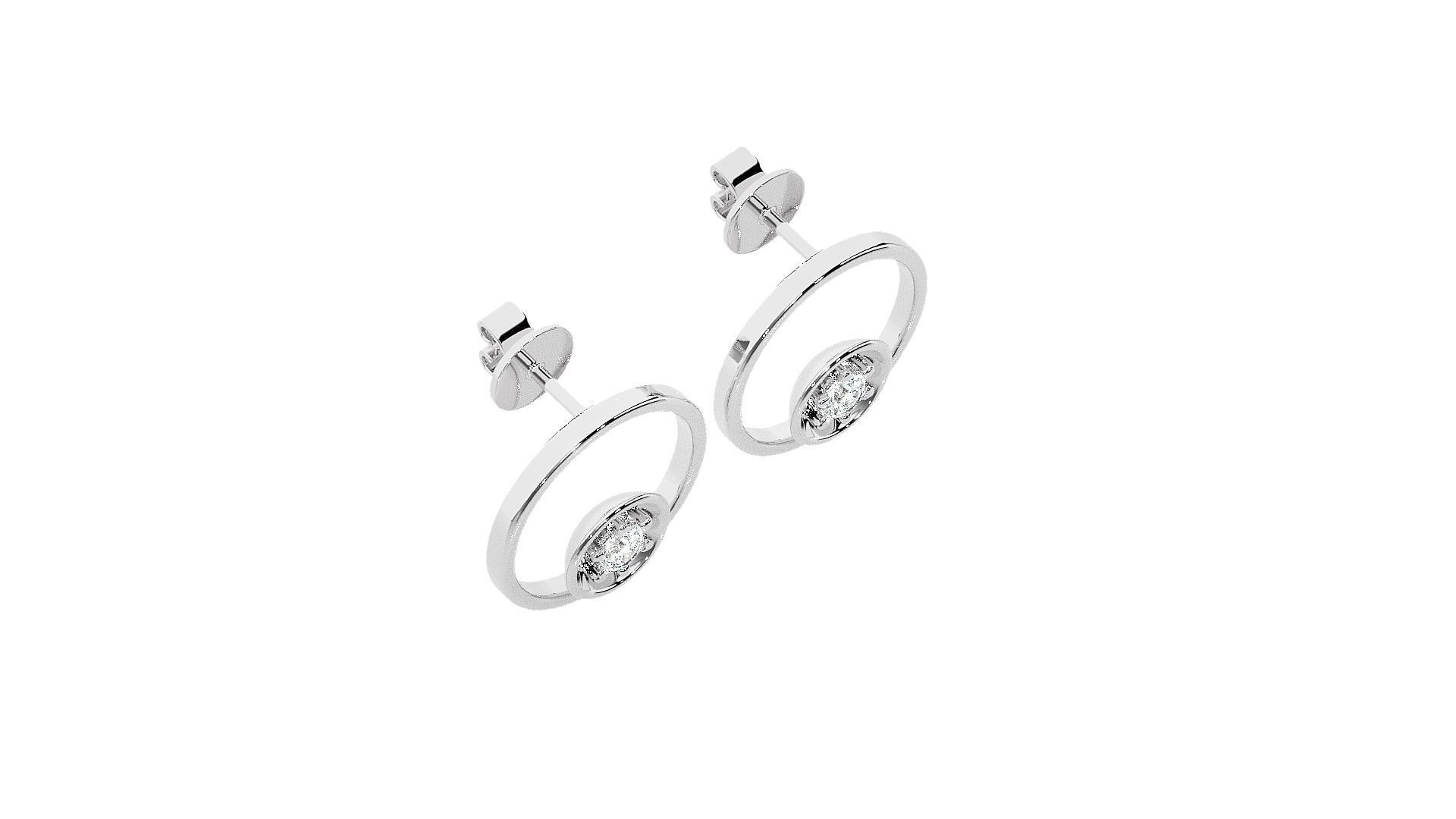 Solitaire Diamond Light wt Pendant Earrings Set 3dm stl renders 3D print model_13