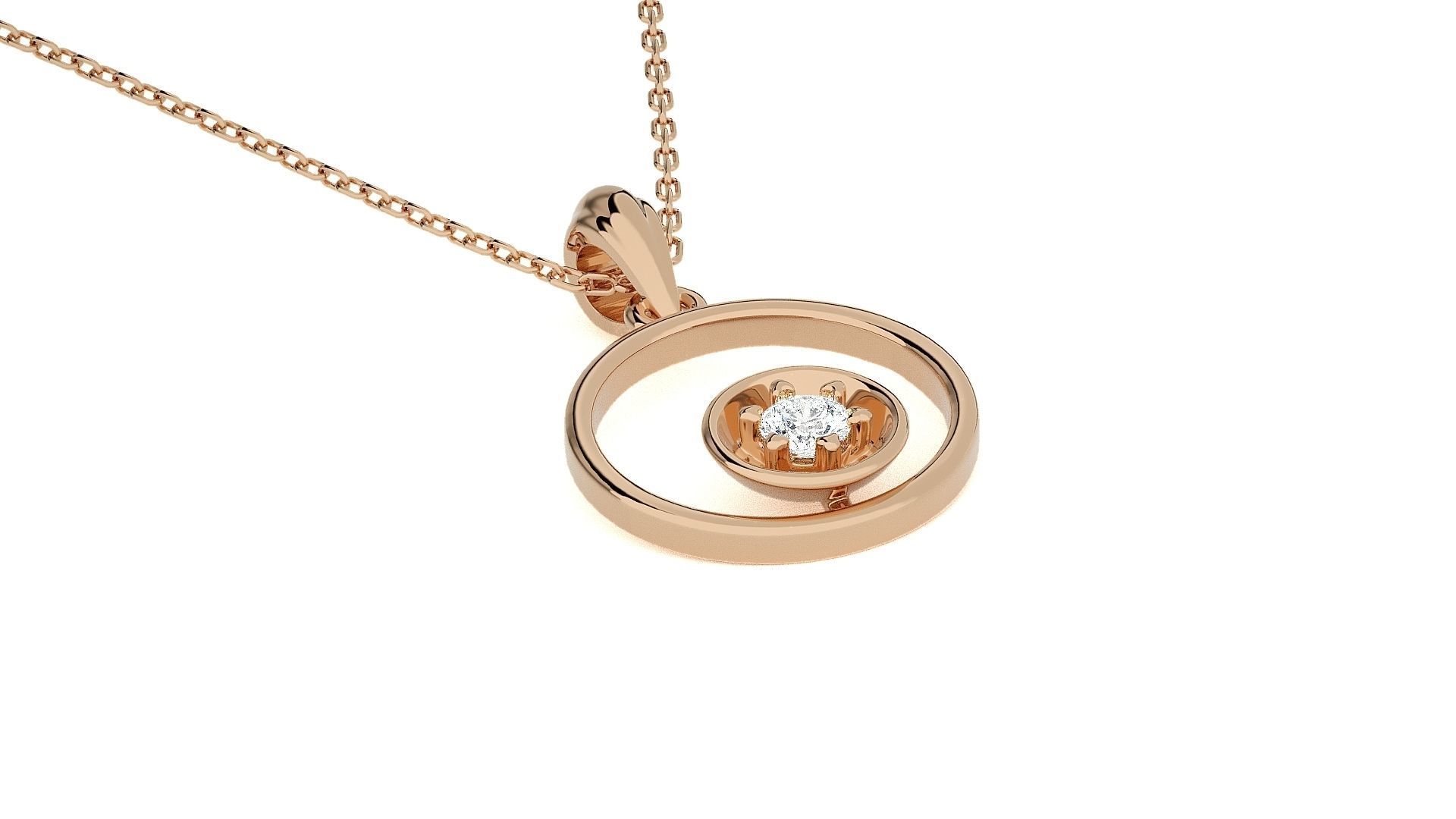 Solitaire Diamond Light wt Pendant Earrings Set 3dm stl renders 3D print model_8