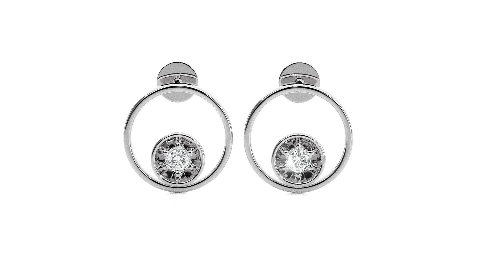 Solitaire Diamond Light wt Pendant Earrings Set 3dm stl renders 3D print model_10