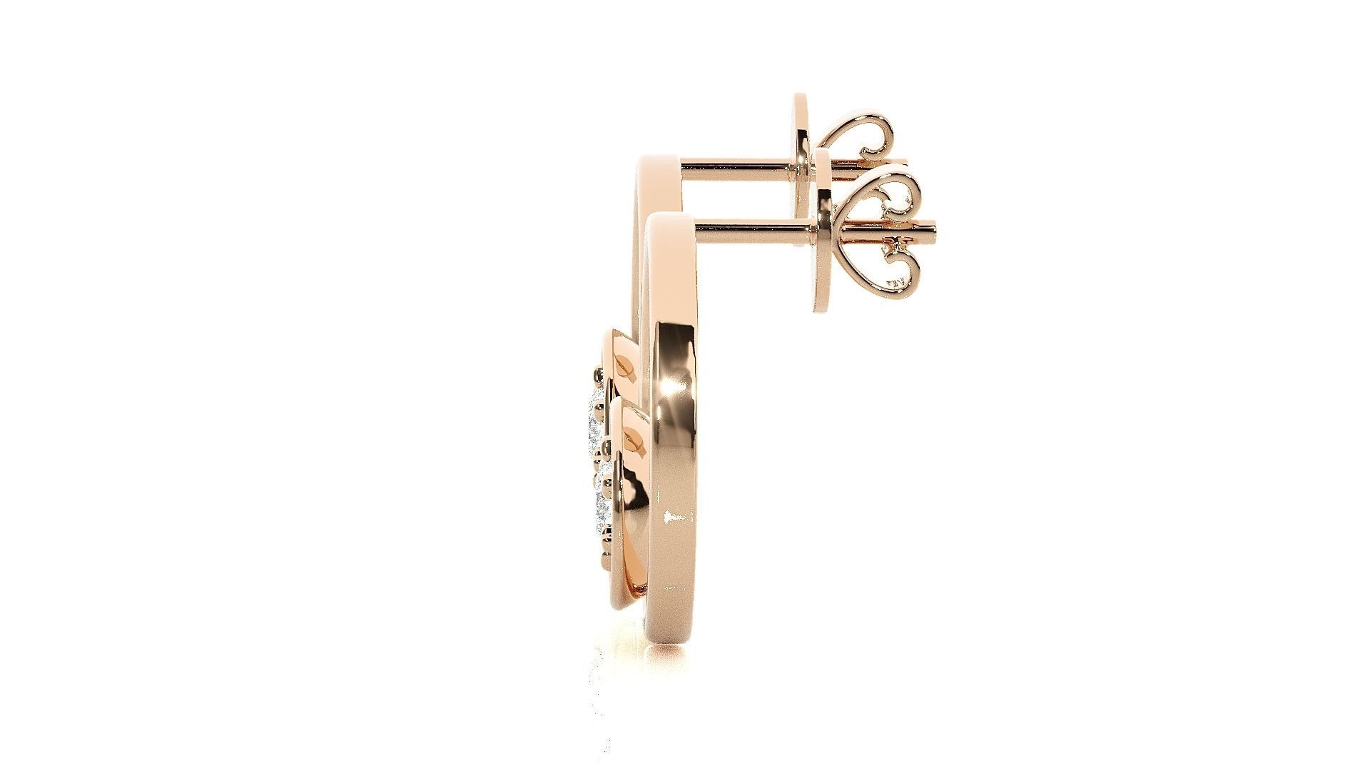 Solitaire Diamond Light wt Pendant Earrings Set 3dm stl renders 3D print model_7