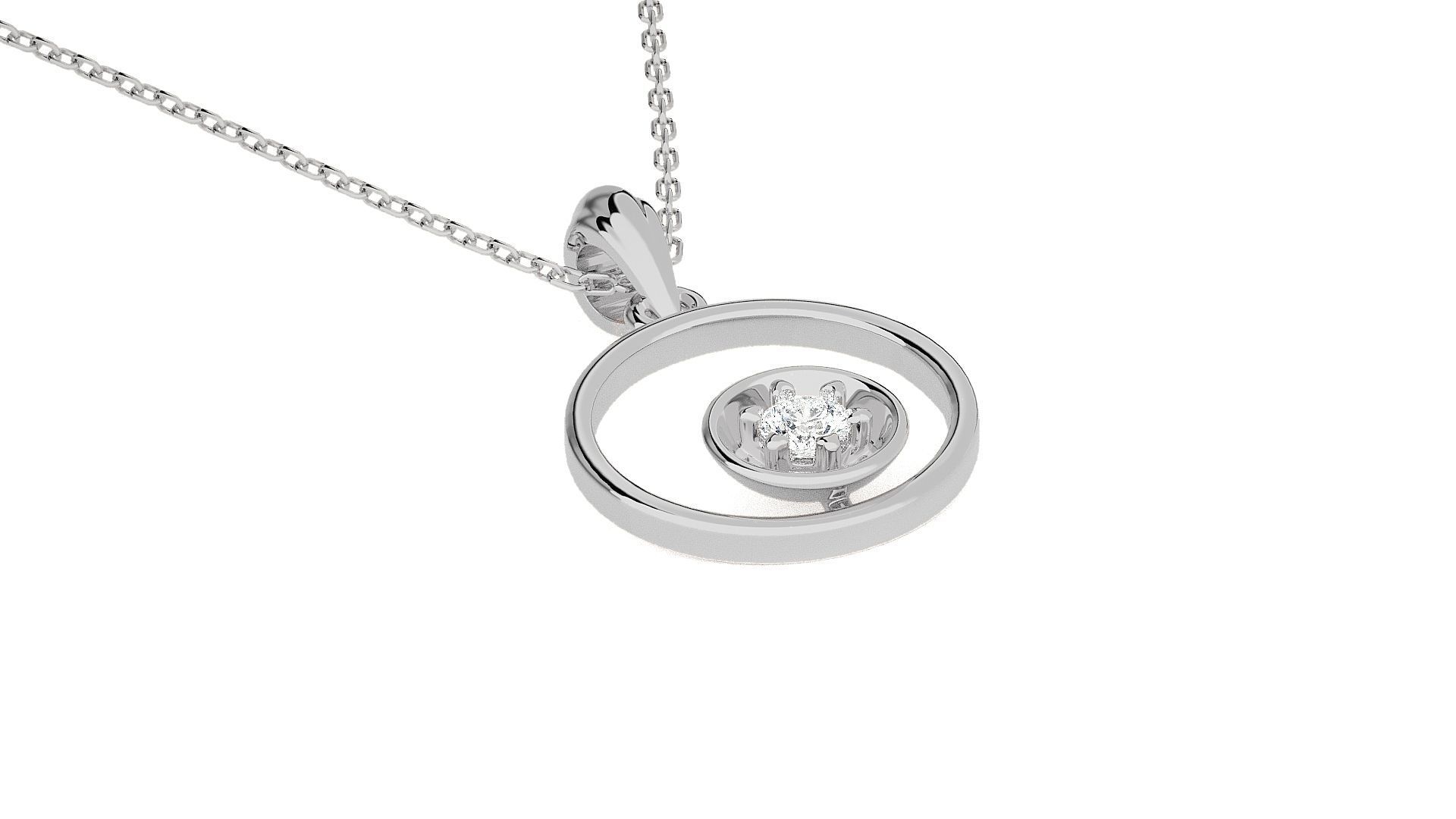 Solitaire Diamond Light wt Pendant Earrings Set 3dm stl renders 3D print model_15